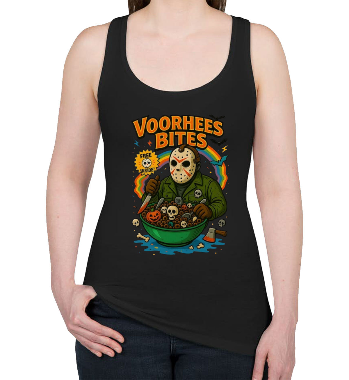 Voorhees Bites Halloween Women's Racerback Tank Top
