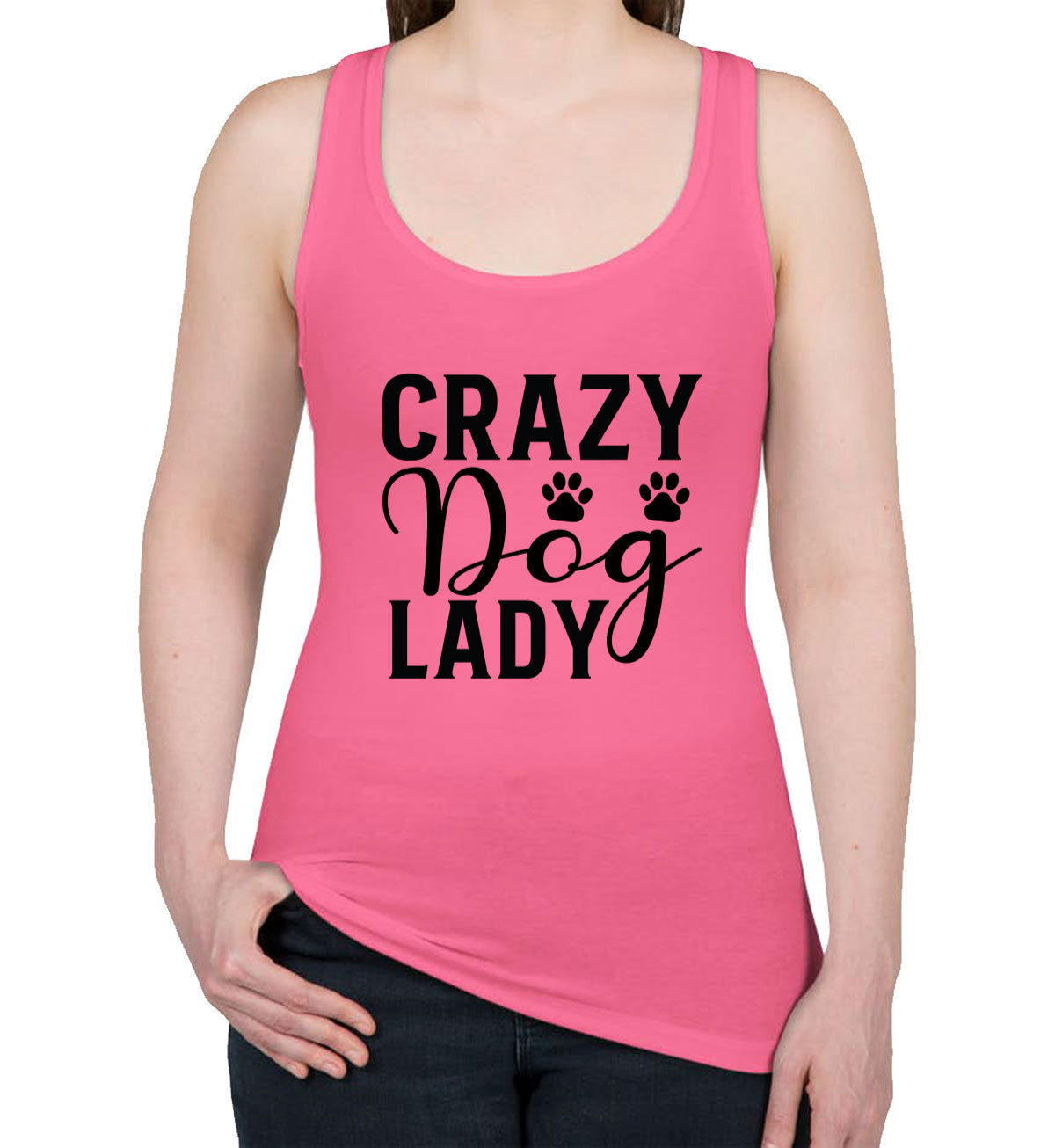 Crazy Dog Lady Women's Racerback Tank Top