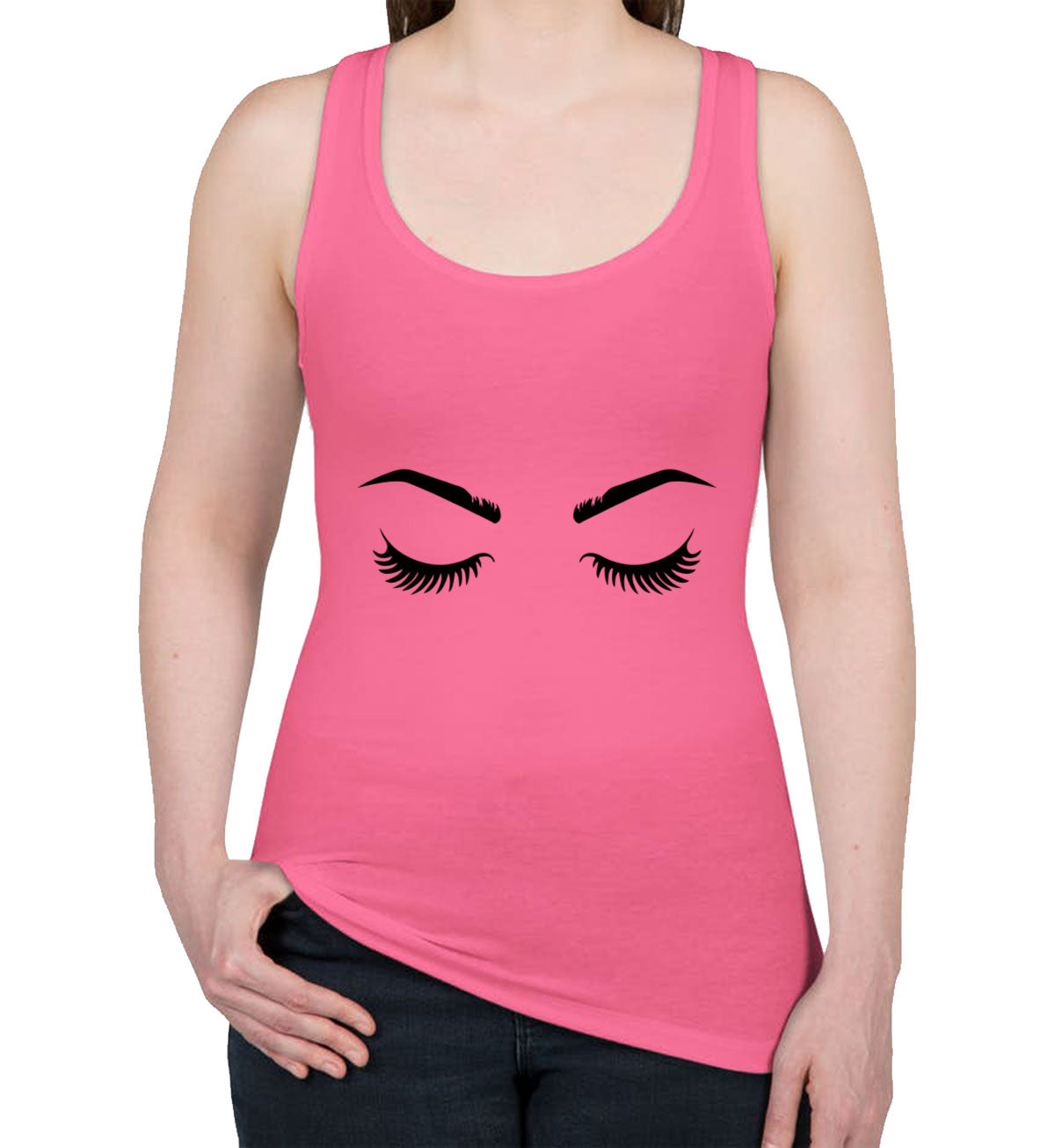 Eyelashes Women's Racerback Tank Top