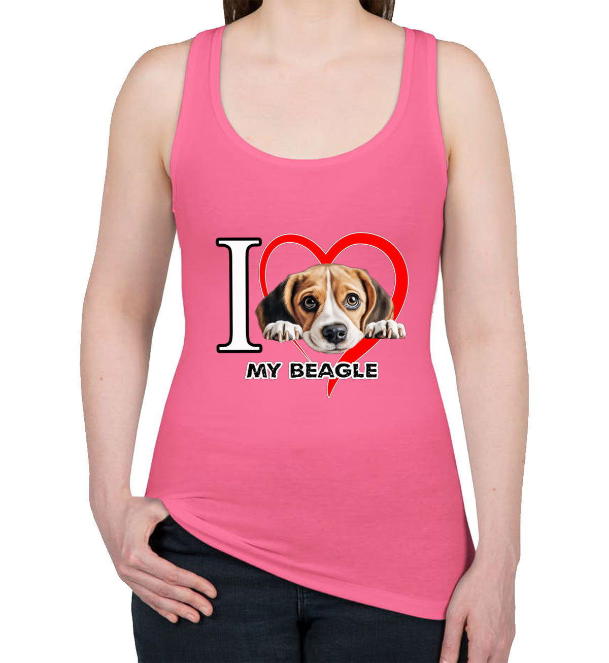 I Love My Beagle Dog Women's Racerback Tank Top