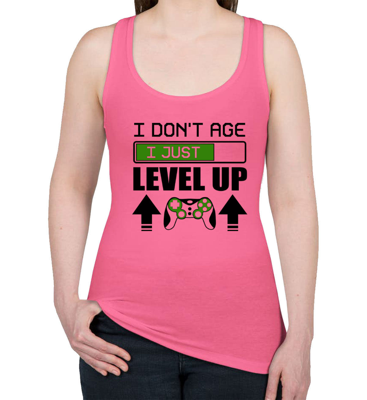 I Don't Age I Just Level Up Women's Racerback Tank Top