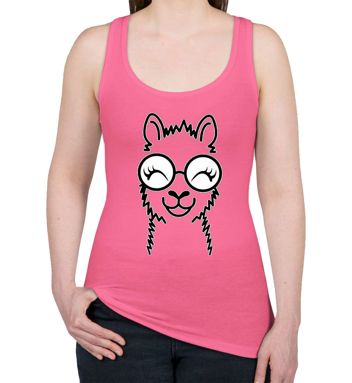 Llama Smile Women's Racerback Tank Top
