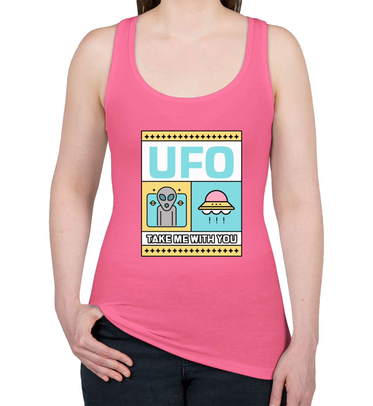 UFO Take Me With You Women's Racerback Tank Top