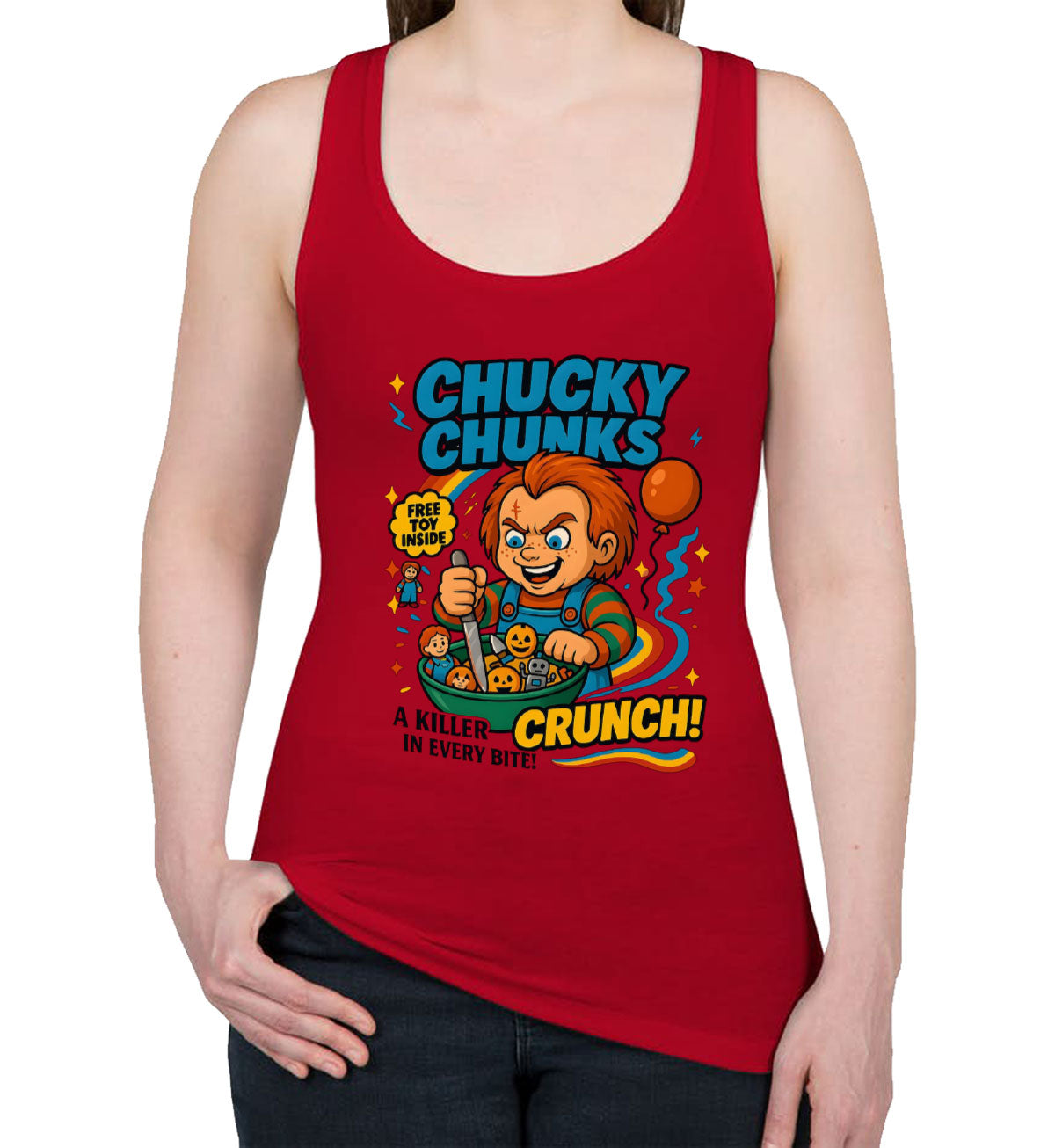 Chucky Chuncks Halloween Women's Racerback Tank Top