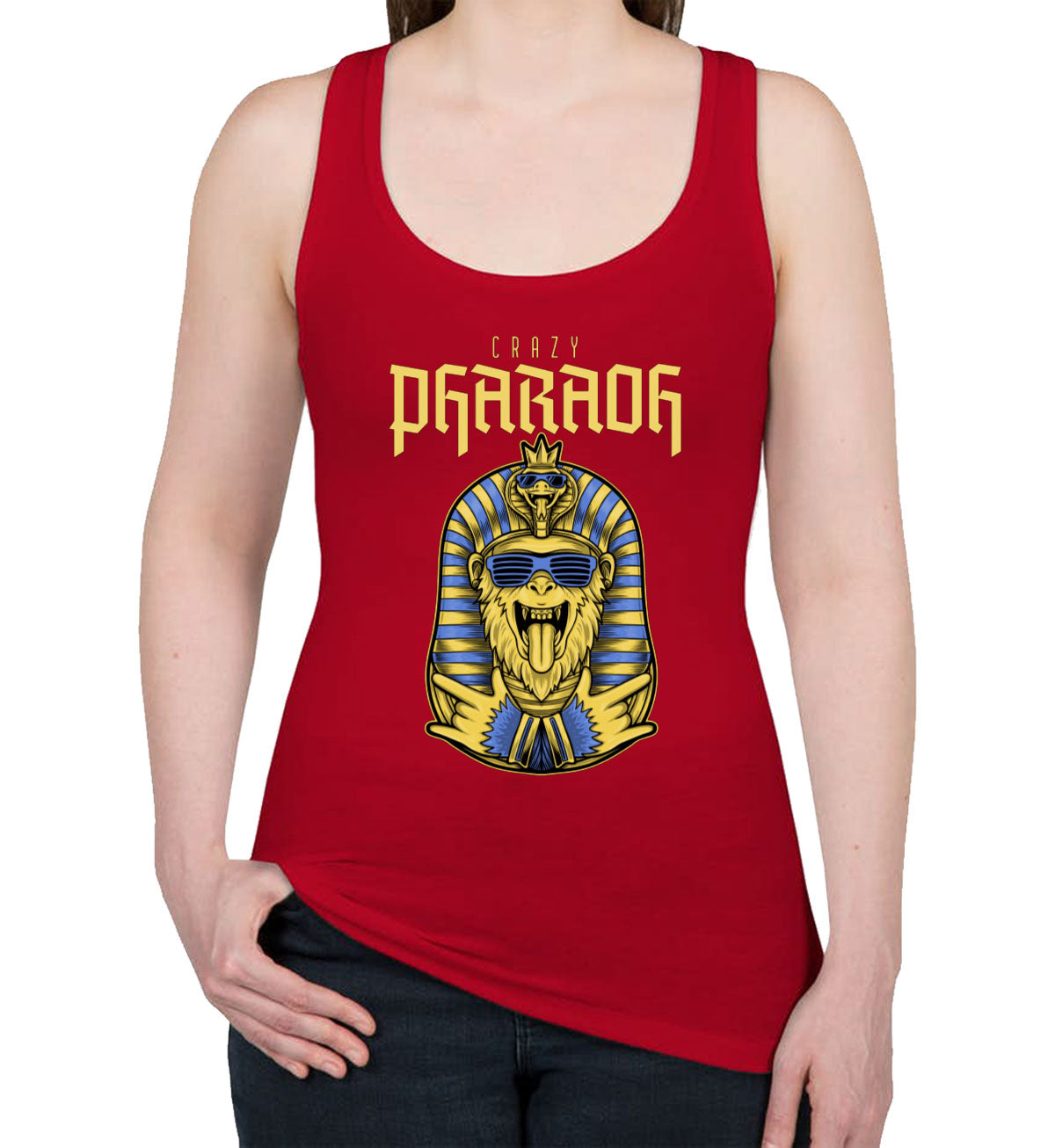 Crazy Pharaoh Women's Racerback Tank Top