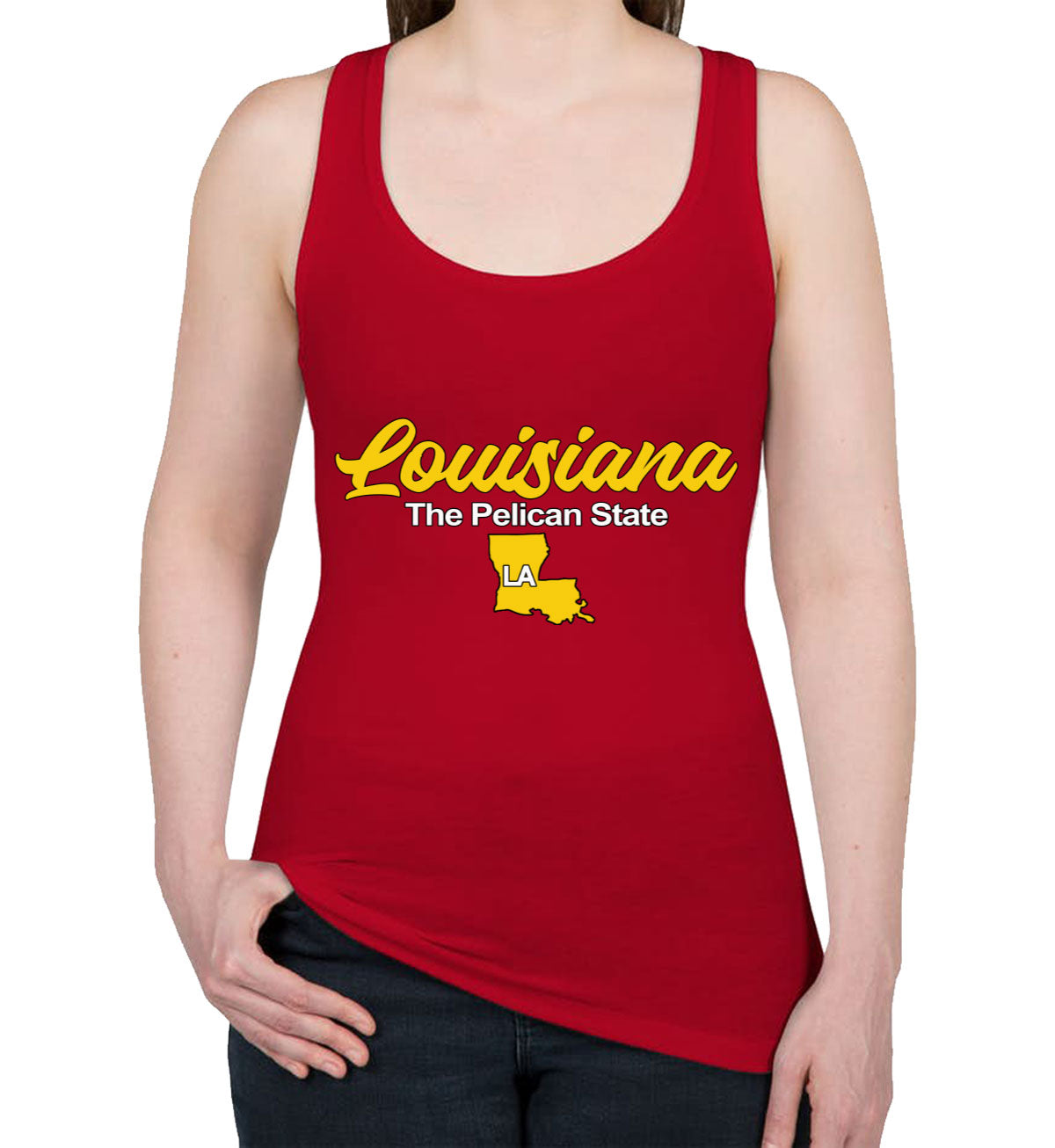 Louisiana The Pelican State Women's Racerback Tank Top
