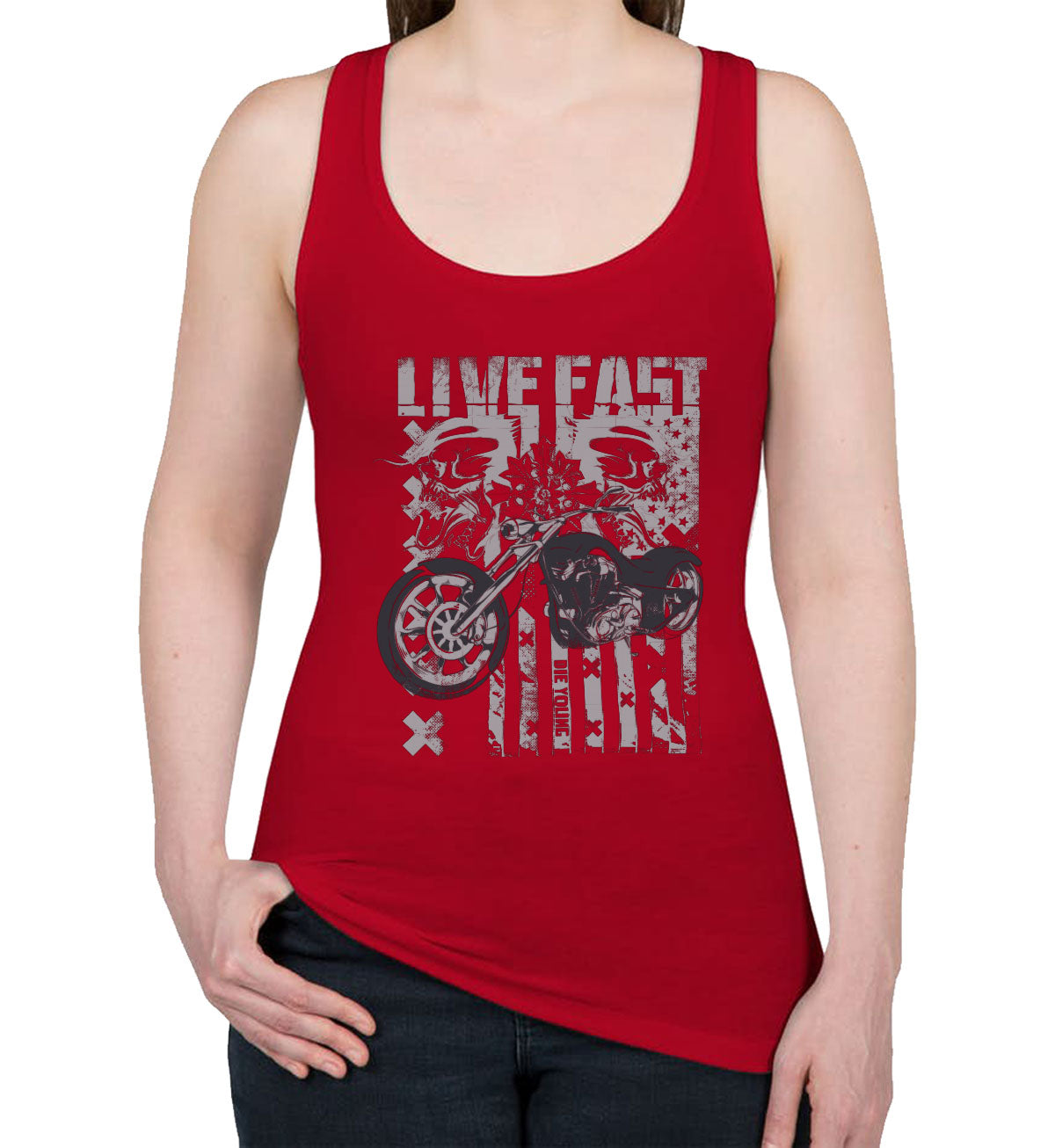 Live Fast Die Young Women's Racerback Tank Top