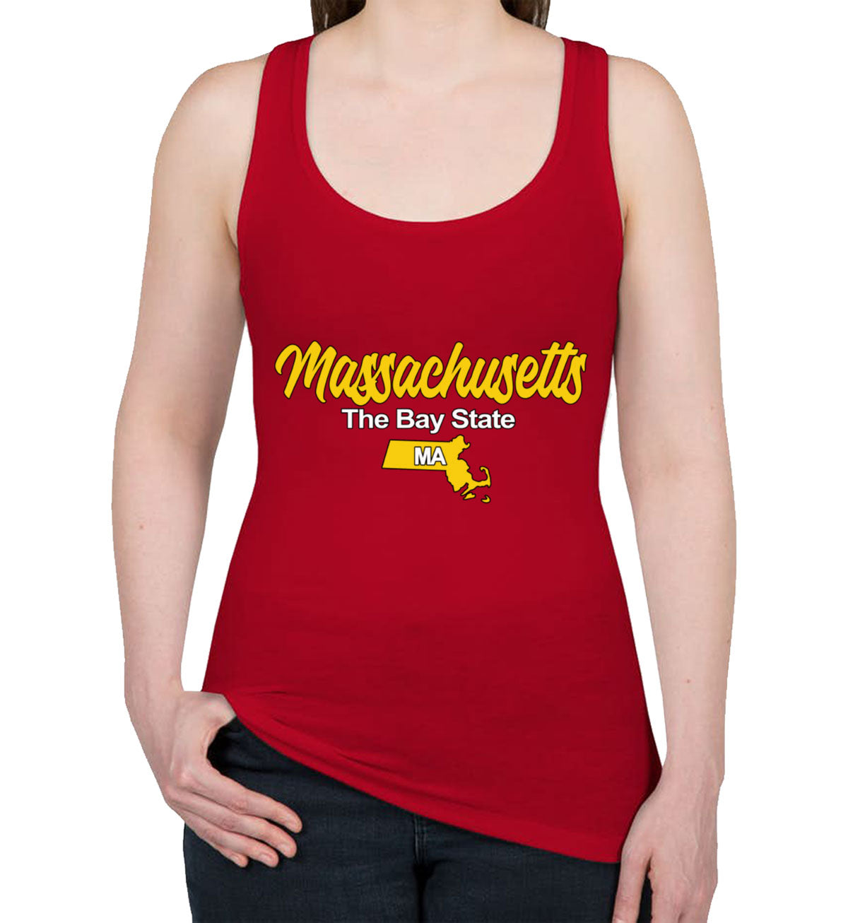 Massachusetts The Bay State Women's Racerback Tank Top