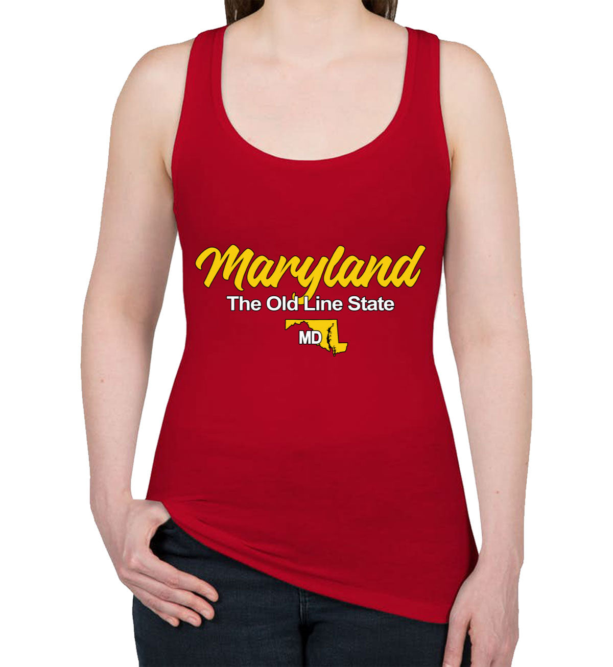 Maryland The Old Line State Women's Racerback Tank Top