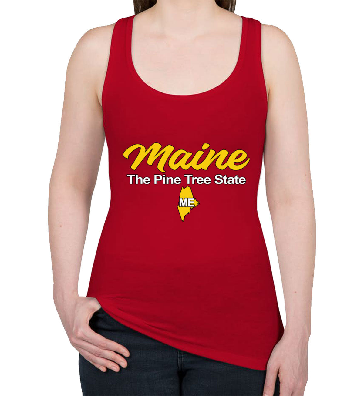 Maine The Pine Tree State Women's Racerback Tank Top