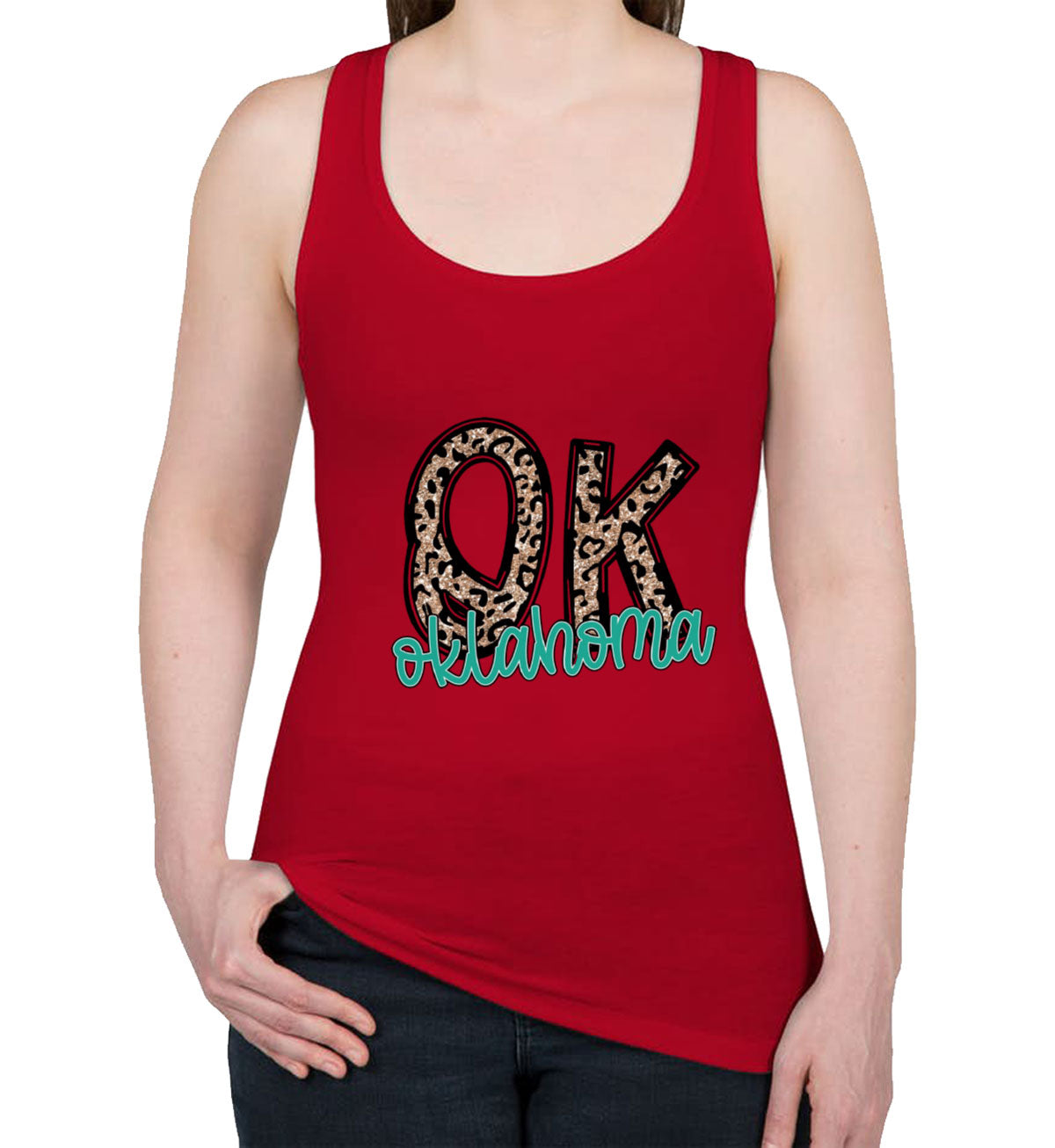 Oklahoma State Abbreviation Women's Racerback Tank Top