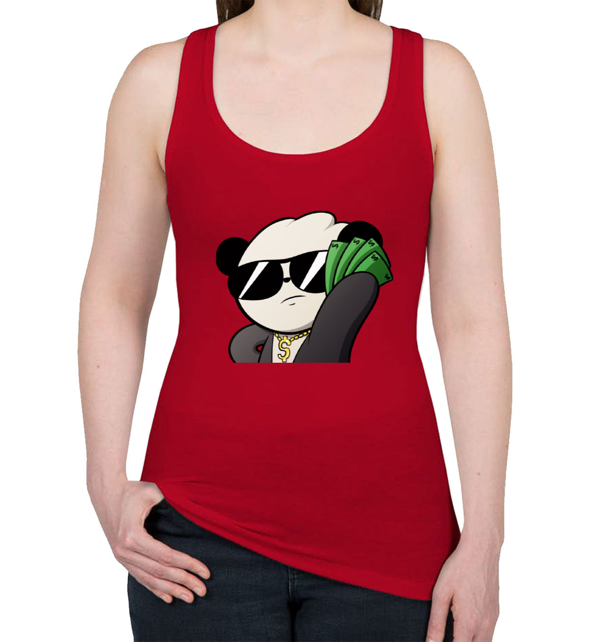 Panda Money Women's Racerback Tank Top