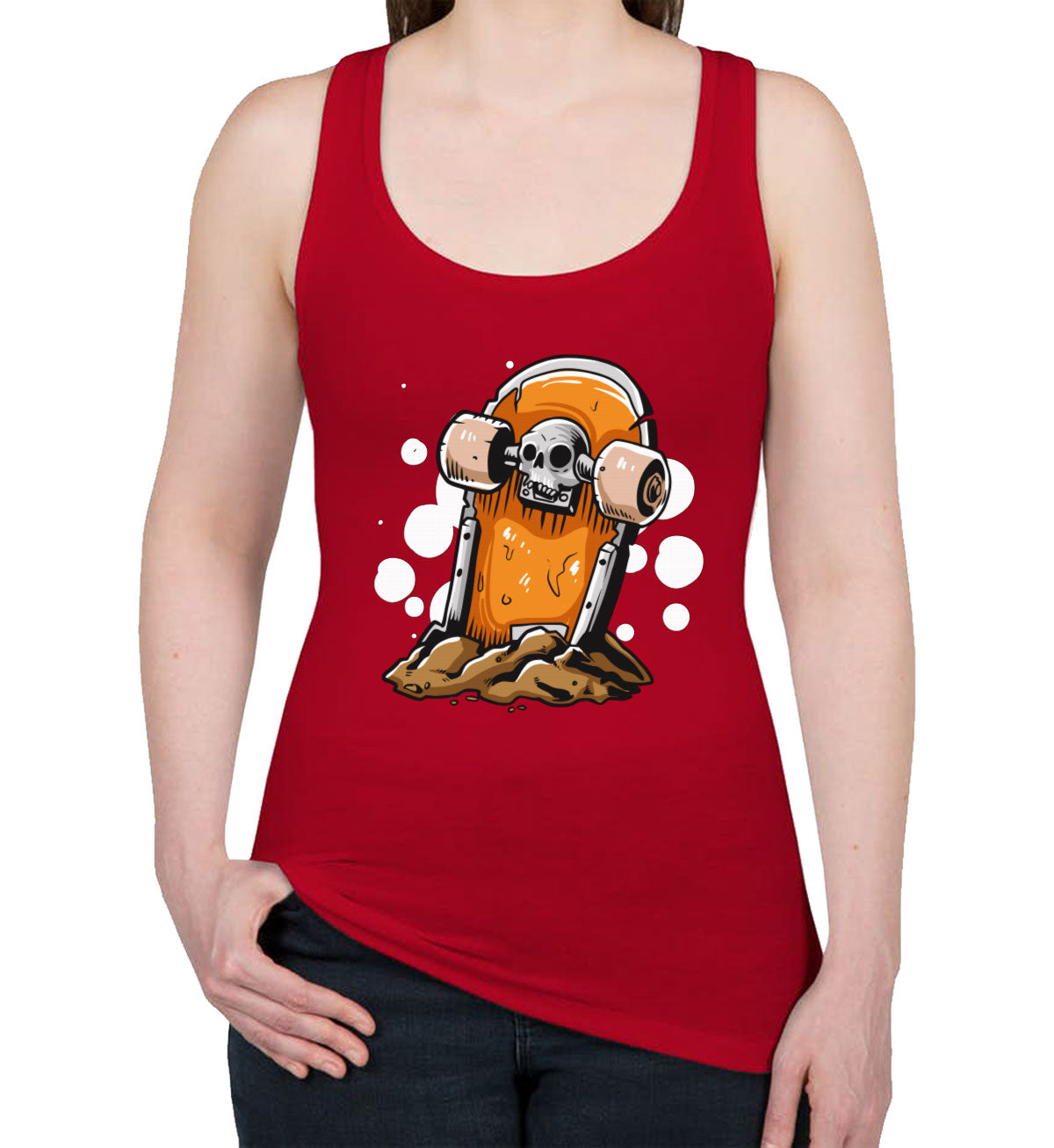 Skateboard Tombstone Women's Racerback Tank Top