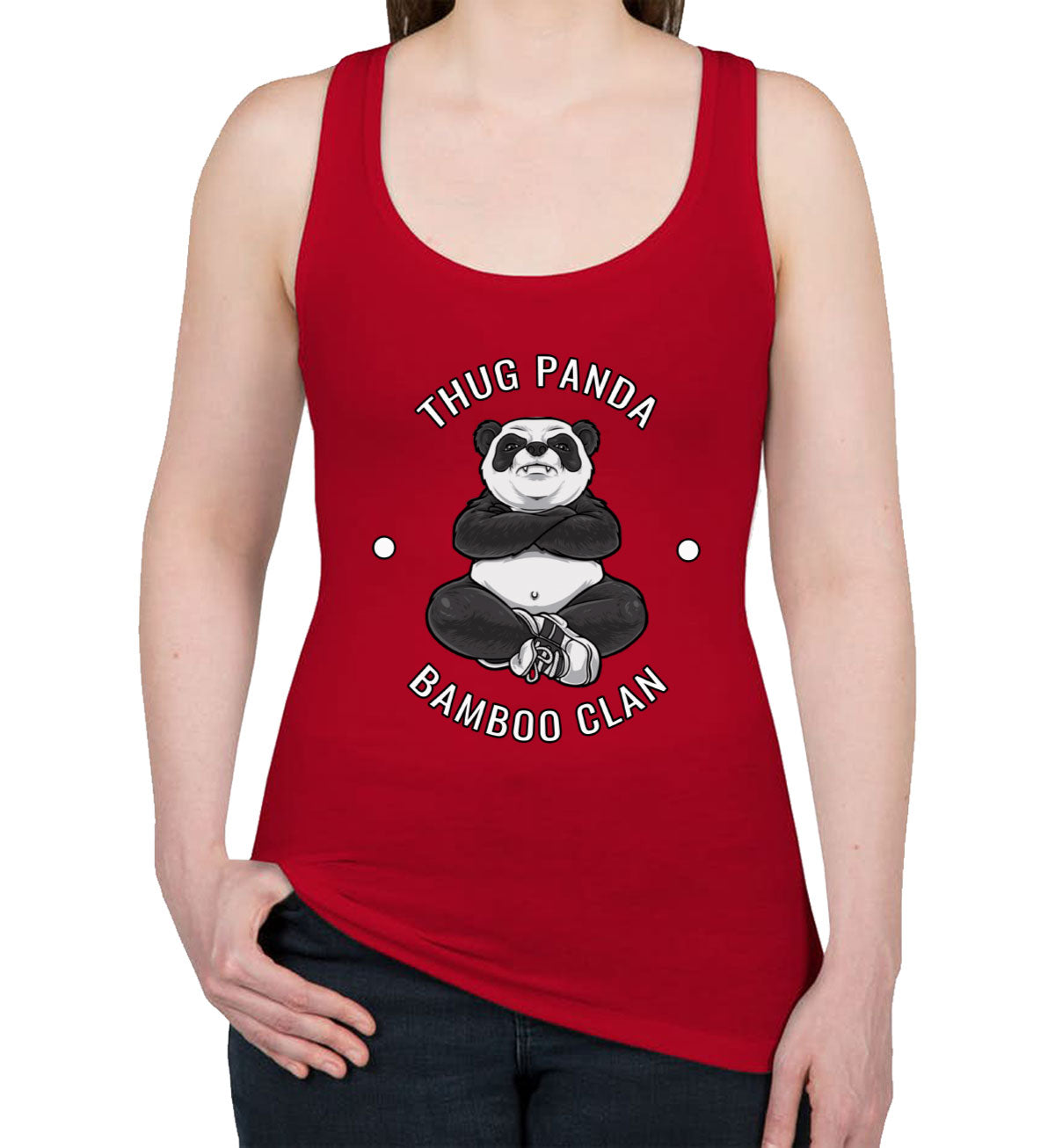 Thug Panda Bamboo Clan Women's Racerback Tank Top