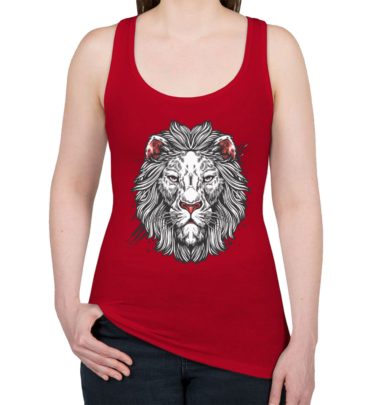 White Lion Women's Racerback Tank Top