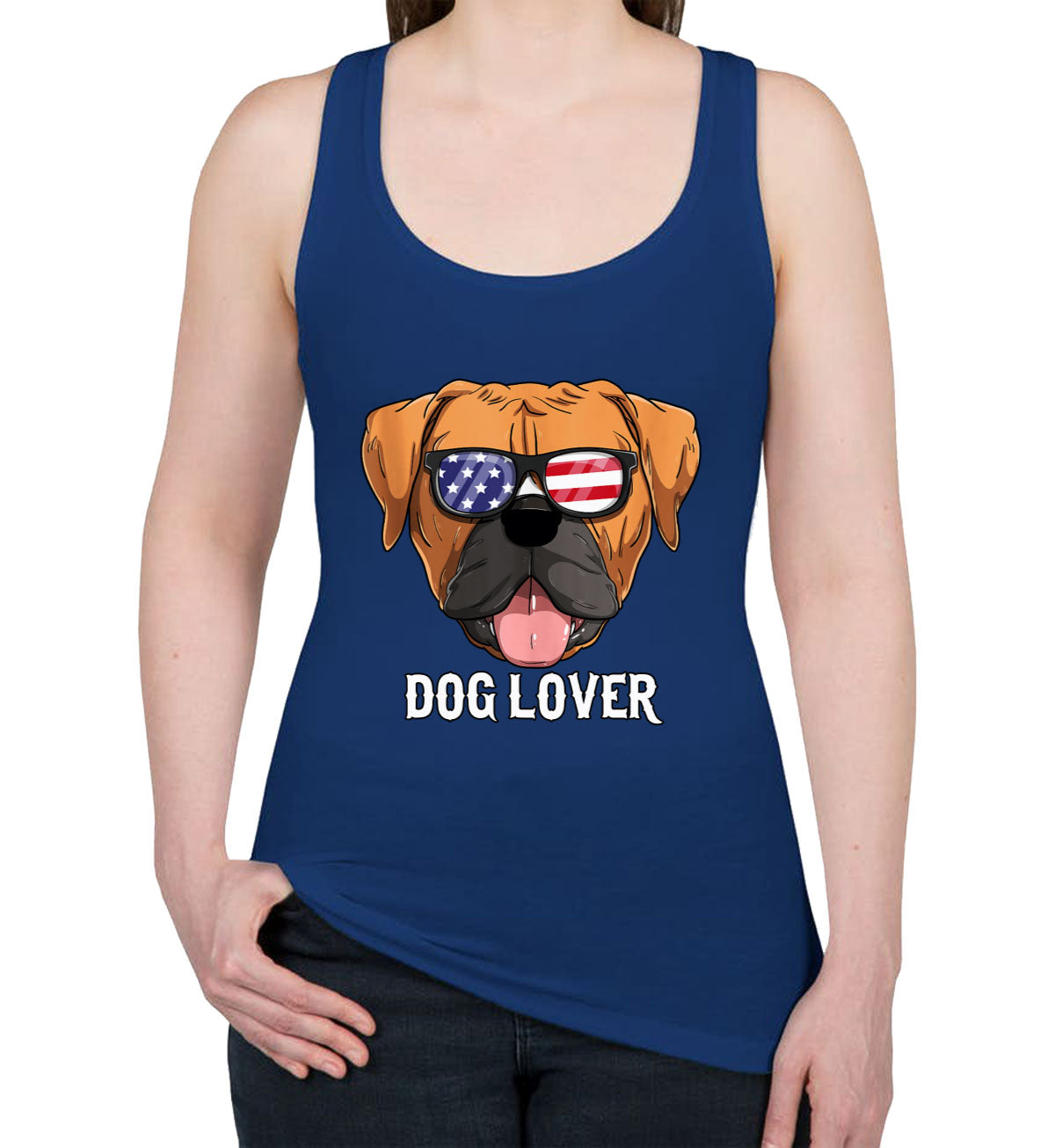 American Boxer Dog Lover Women's Racerback Tank Top