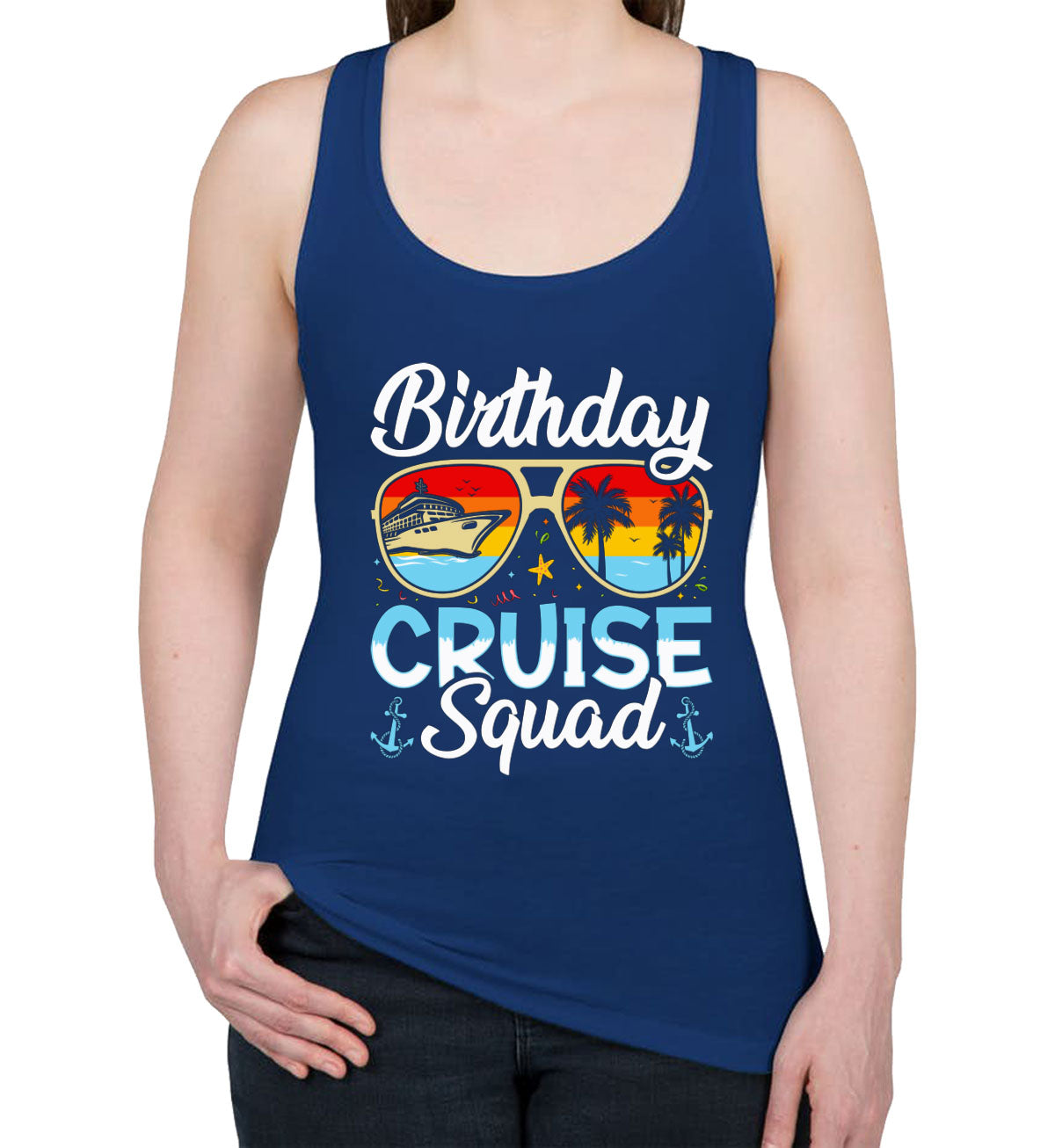 Birthday Cruise Squad Women's Racerback Tank Top