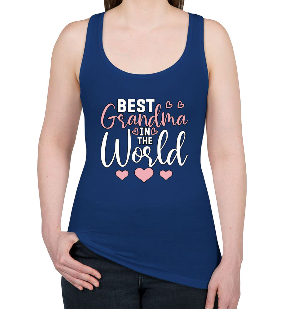 Best Grandma In The World Mother's Day Women's Racerback Tank Top