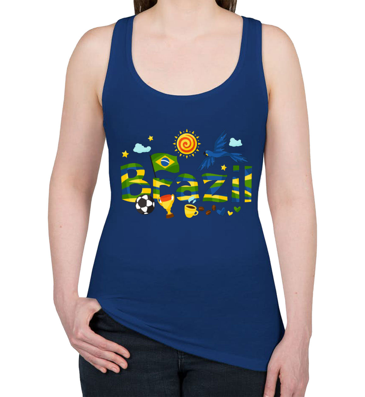 Brazil Objects Women's Racerback Tank Top