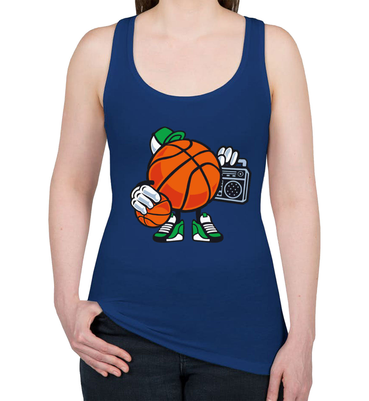 Cute Basketball Women's Racerback Tank Top