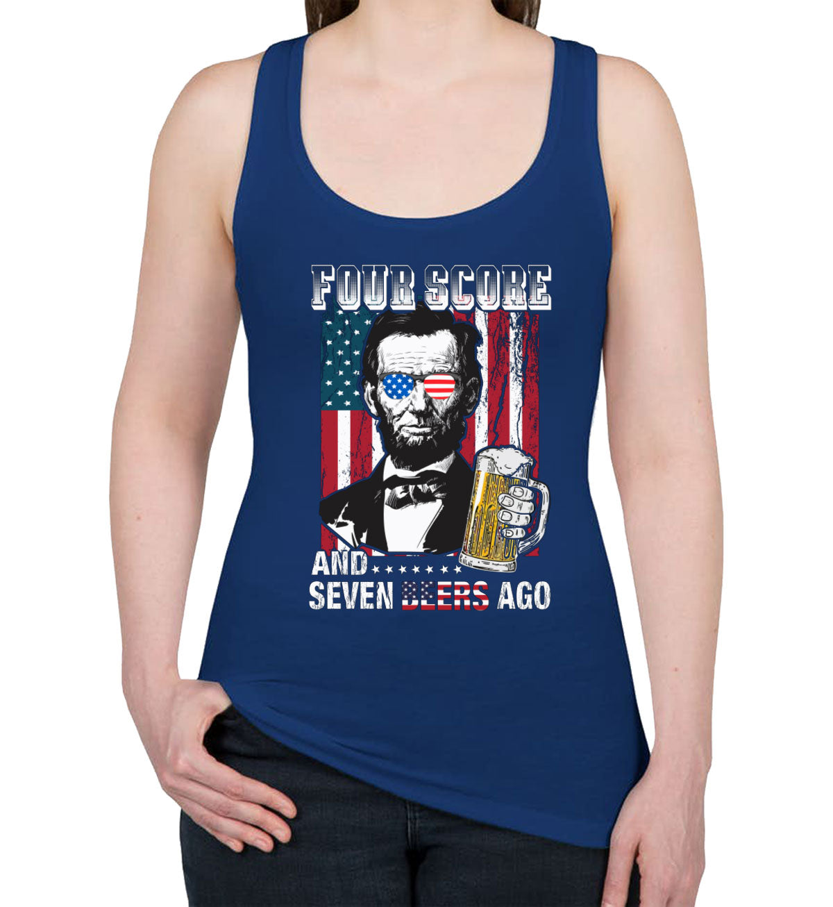 Four Score And Seven Beers Ago Women's Racerback Tank Top