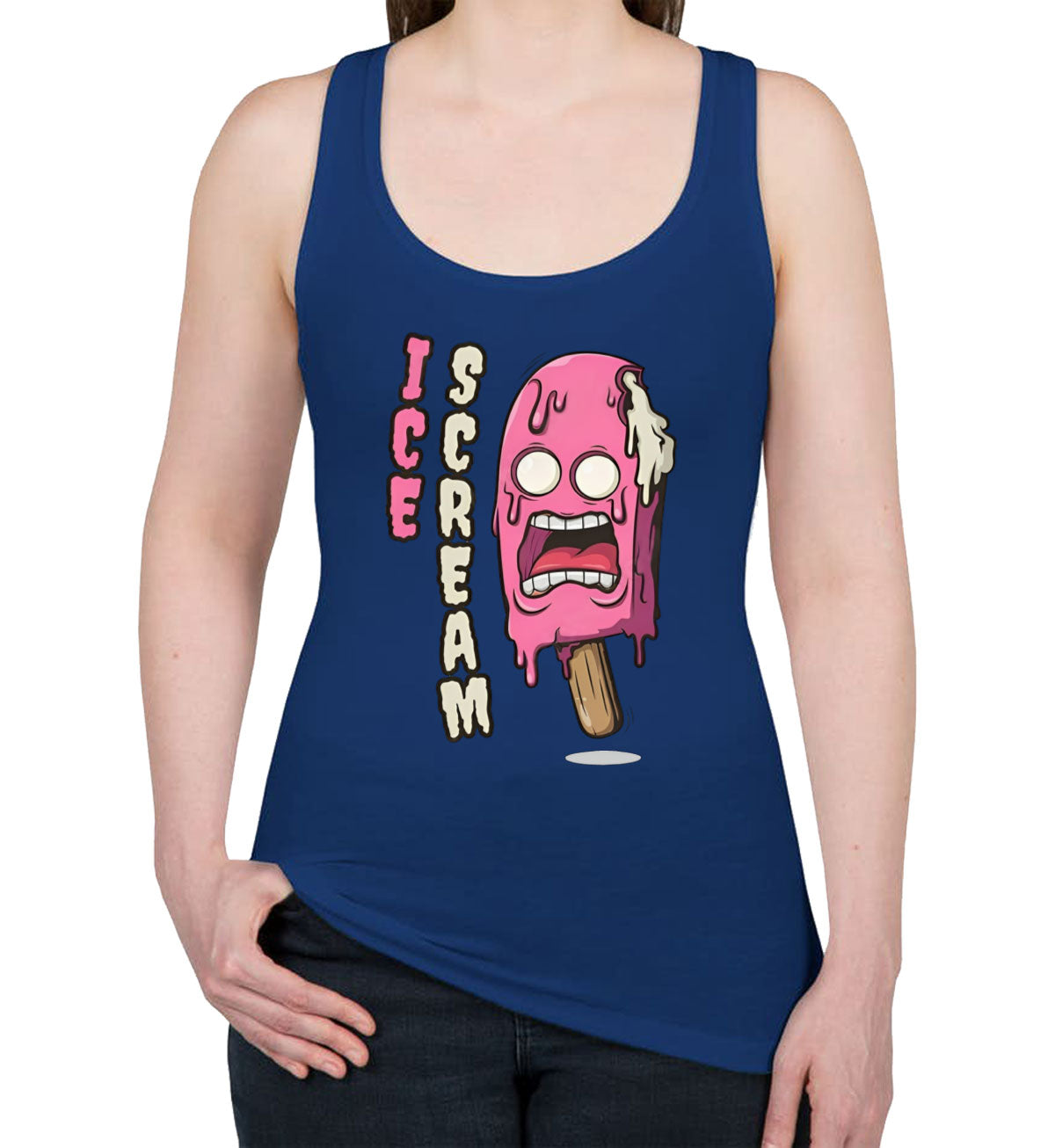 Ice Scream Cartoon Women's Racerback Tank Top