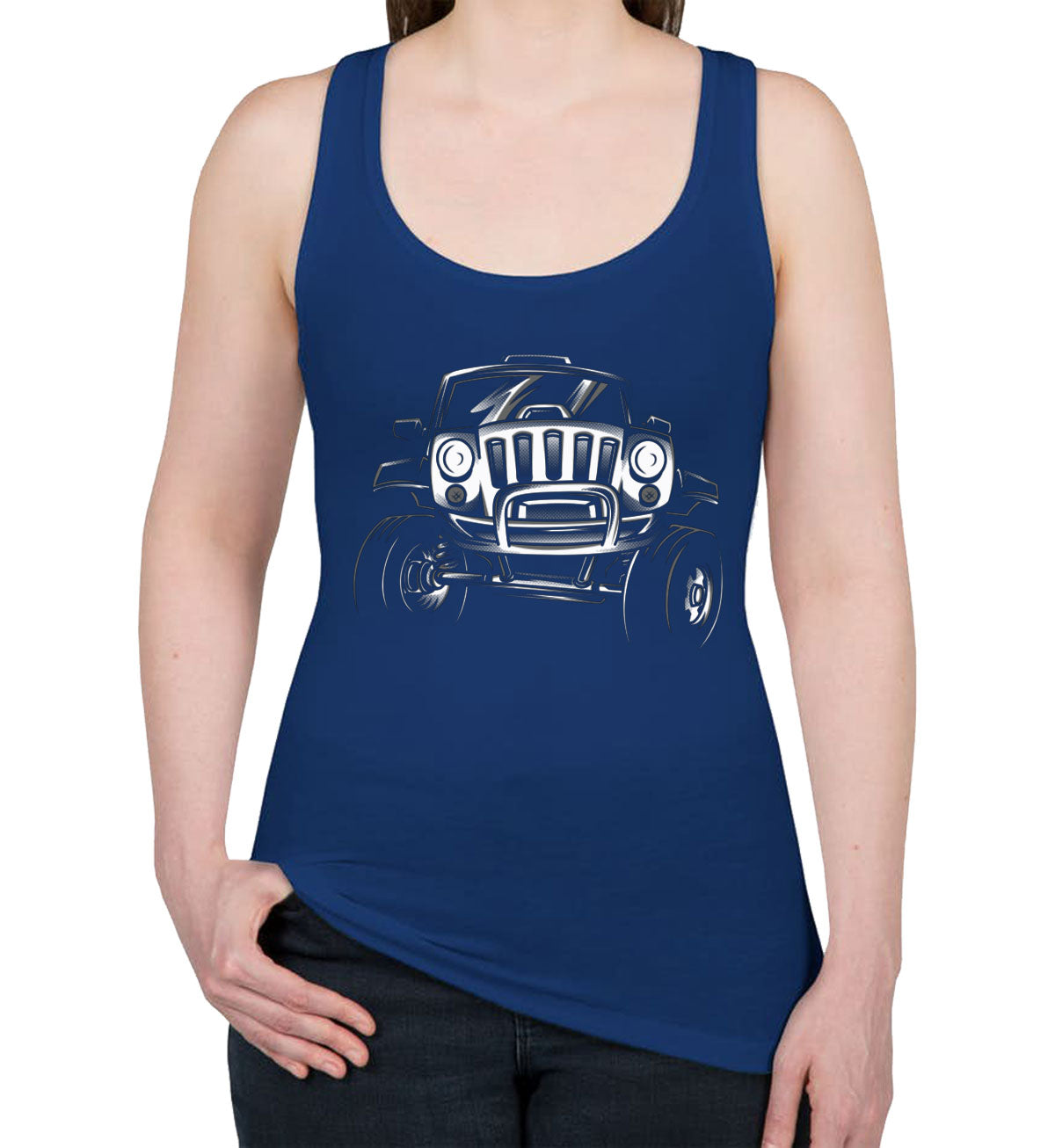 Jeep Off Road Silhouette Women's Racerback Tank Top