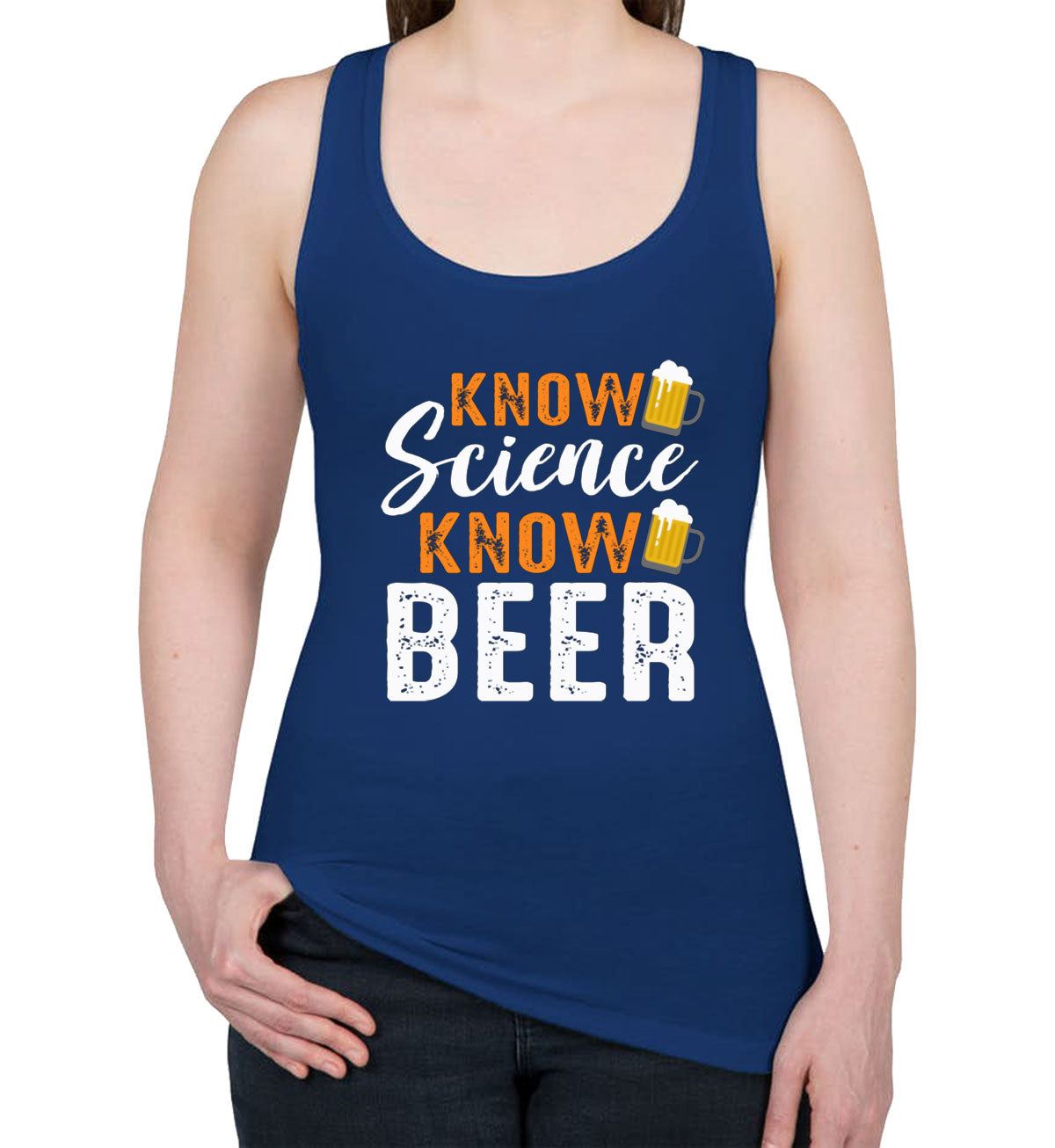 Know Science Know Beer Women's Racerback Tank Top