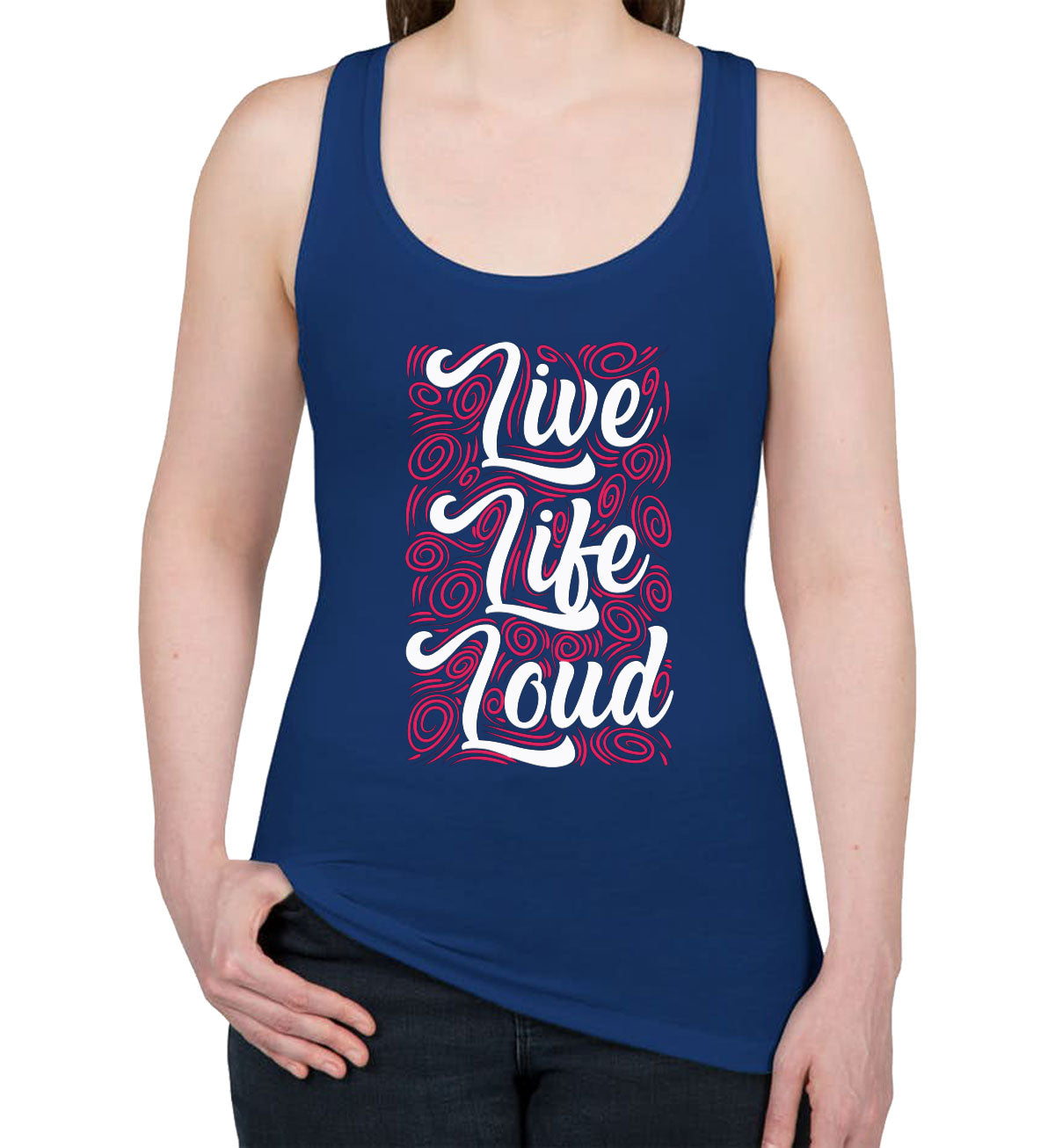 Live Life Loud Music Women's Racerback Tank Top