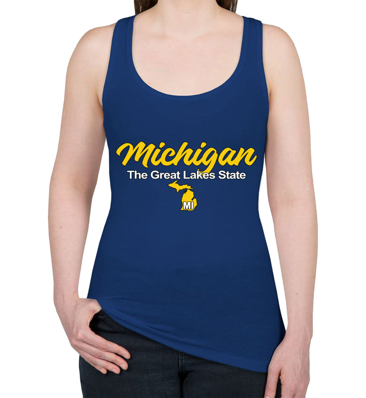Michigan The Great Lakes State Women's Racerback Tank Top