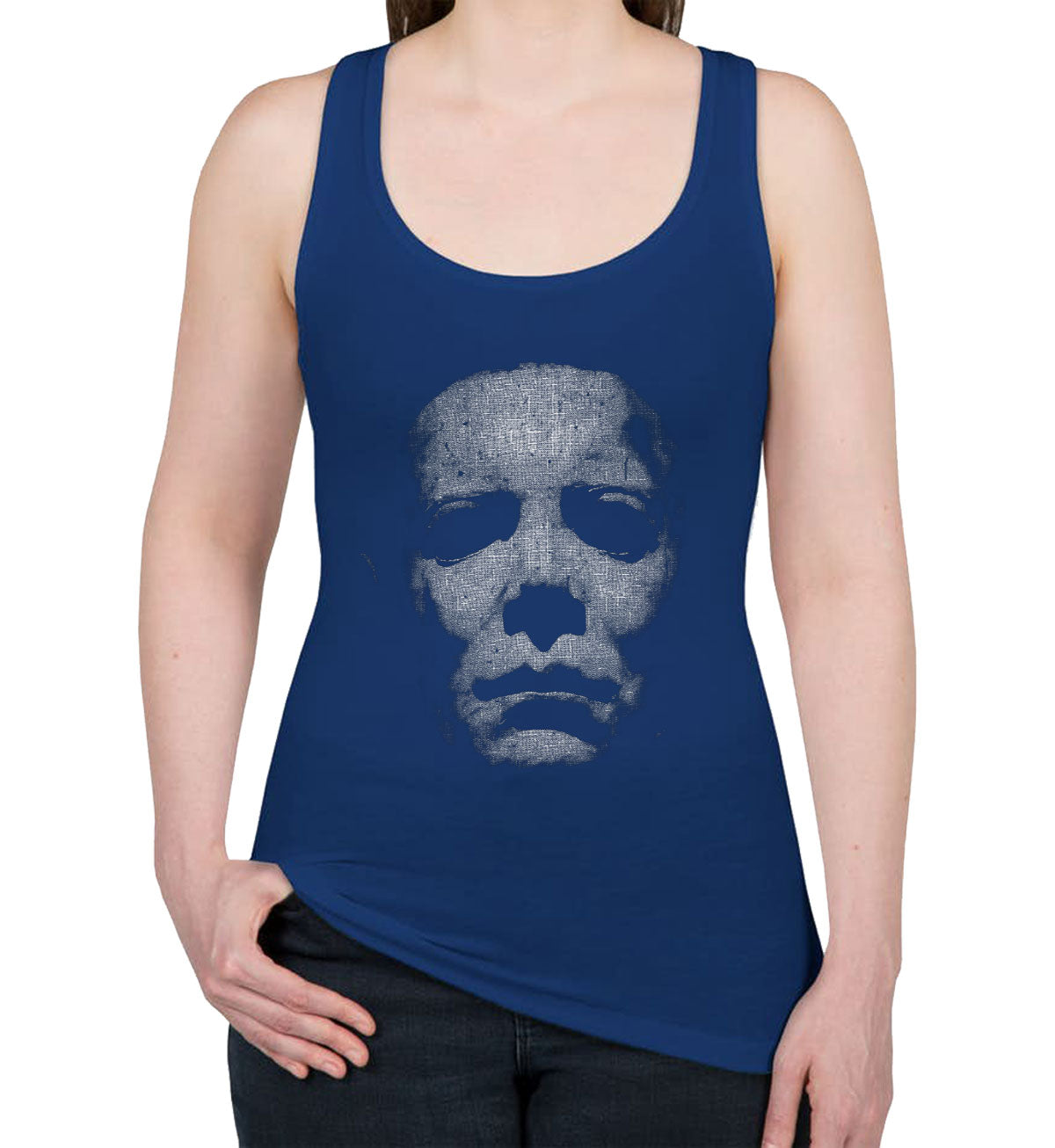 Myers Face Halloween Women's Racerback Tank Top