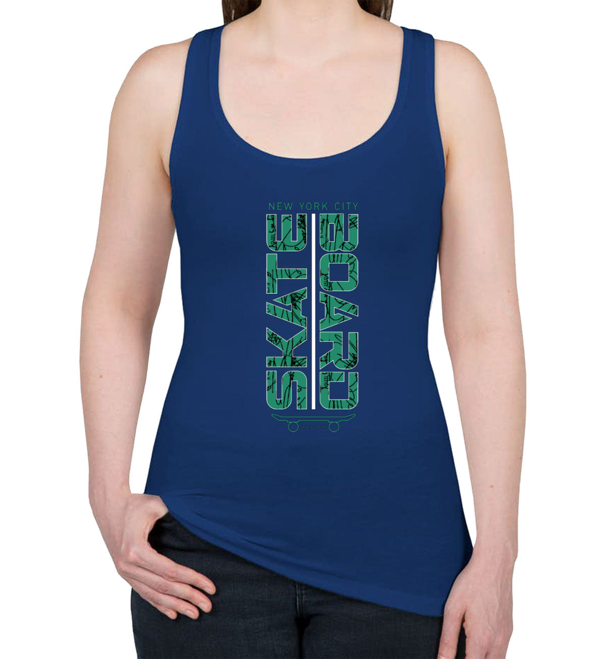 New York Skate Board Women's Racerback Tank Top