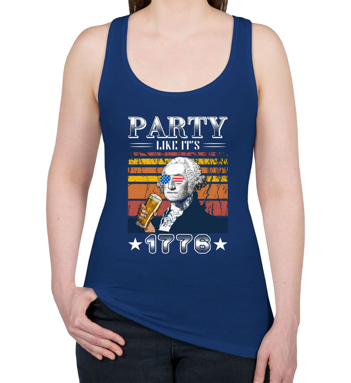 Party Like It's 1776 Benjamin Franklin Women's Racerback Tank Top