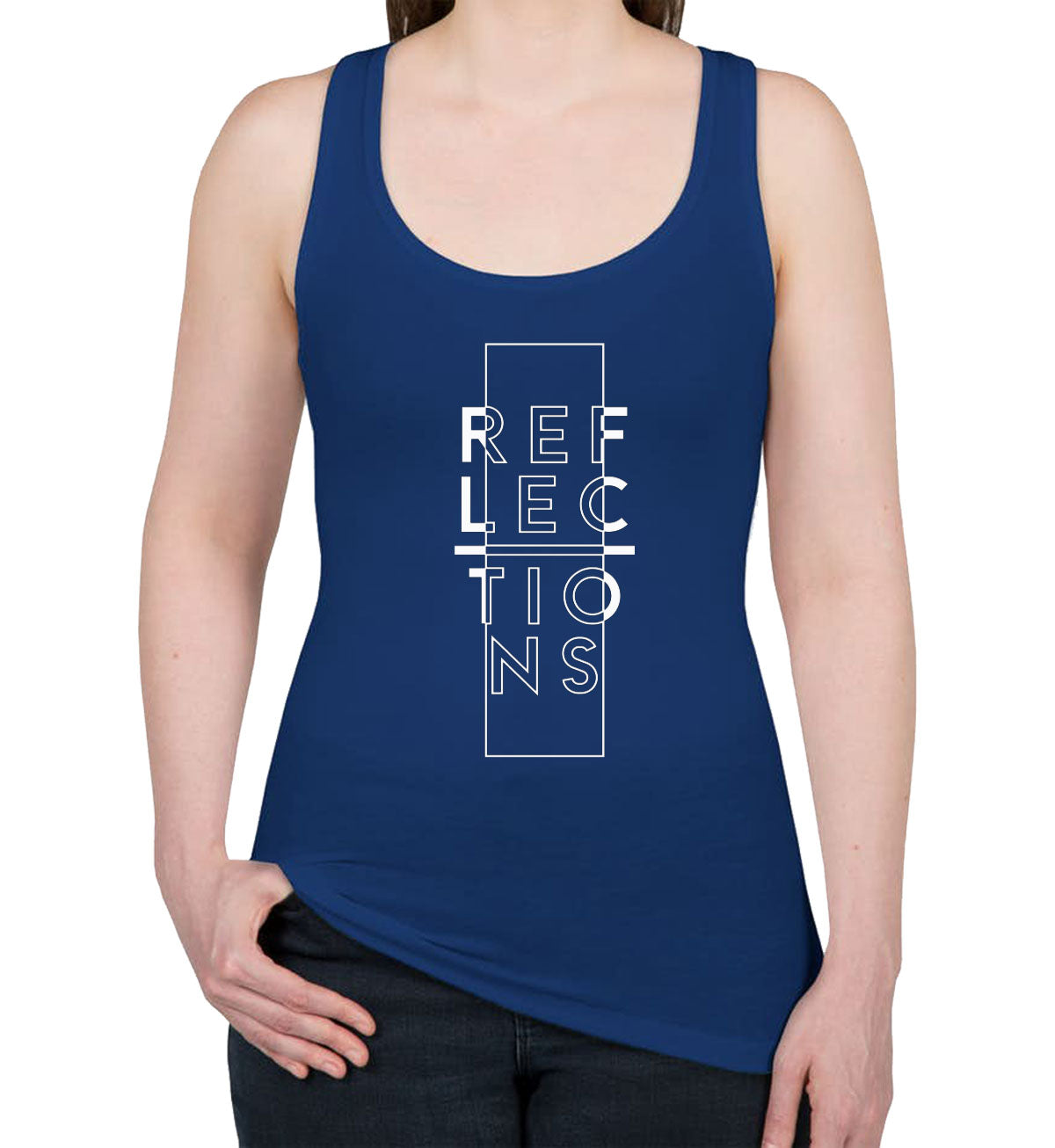 Reflections Typography Women's Racerback Tank Top