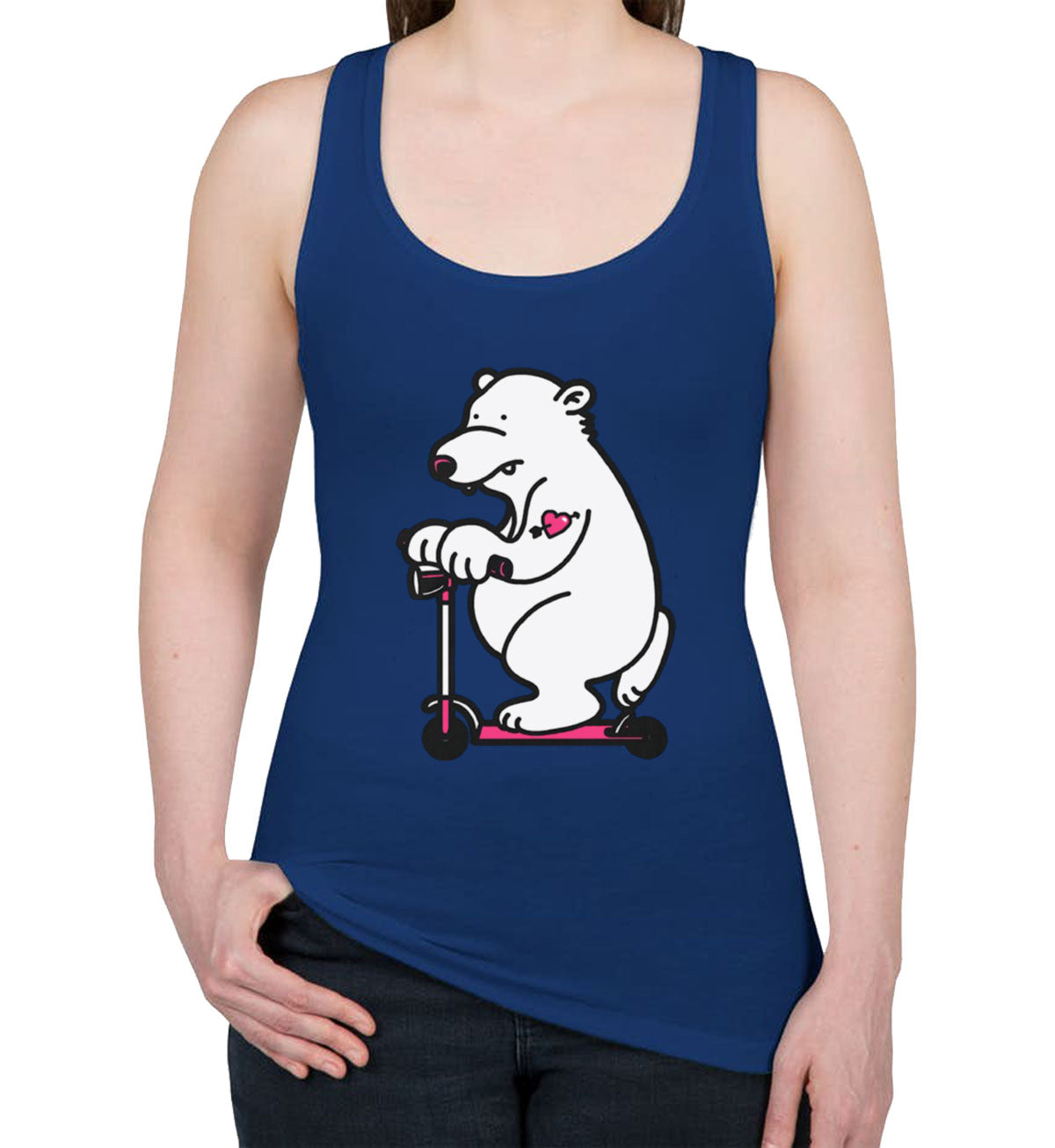 Scooter Bear Women's Racerback Tank Top