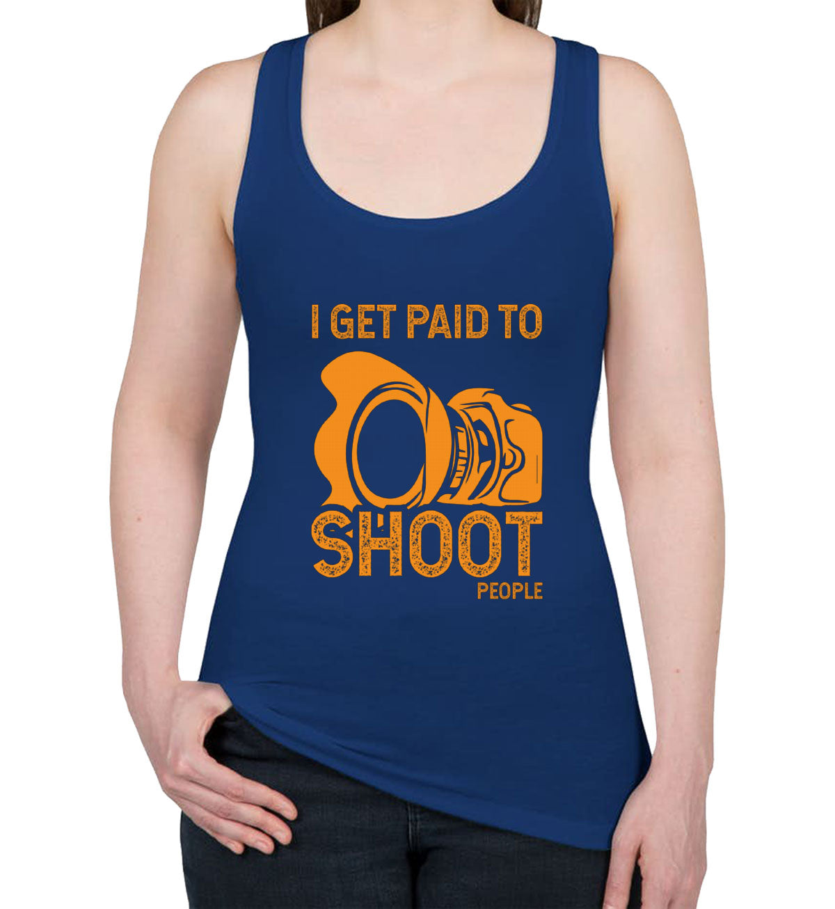 I Get Paid To Shoot People Photographer Women's Racerback Tank Top