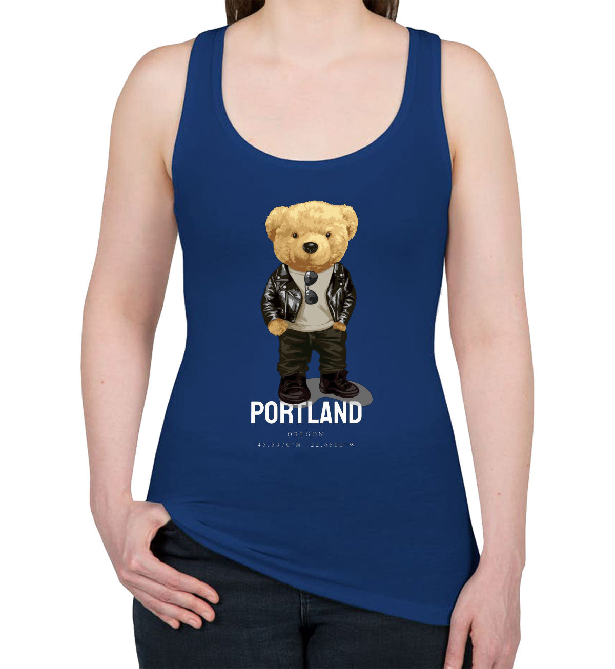 Teddy Bear Portland Women's Racerback Tank Top