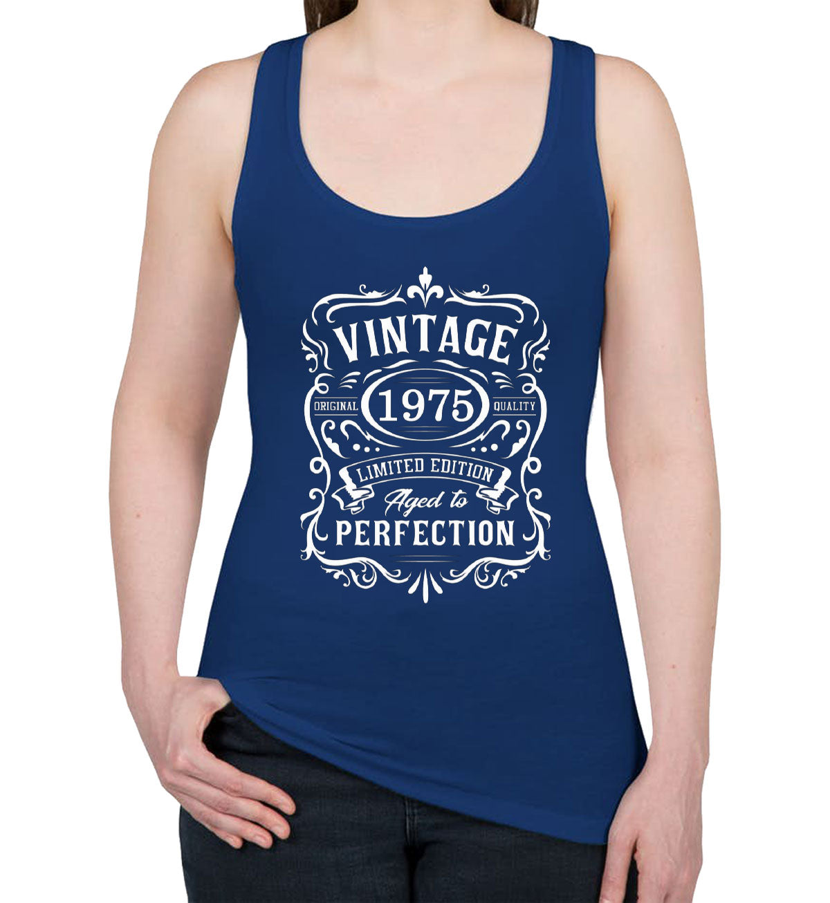 Vintage [Custom Year] Limited Edition Aged To Perfection Birthday Women's Racerback Tank Top