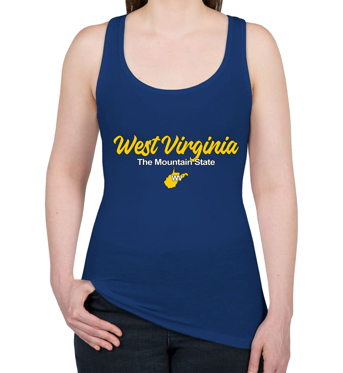 West Virginia The Mountain State Women's Racerback Tank Top