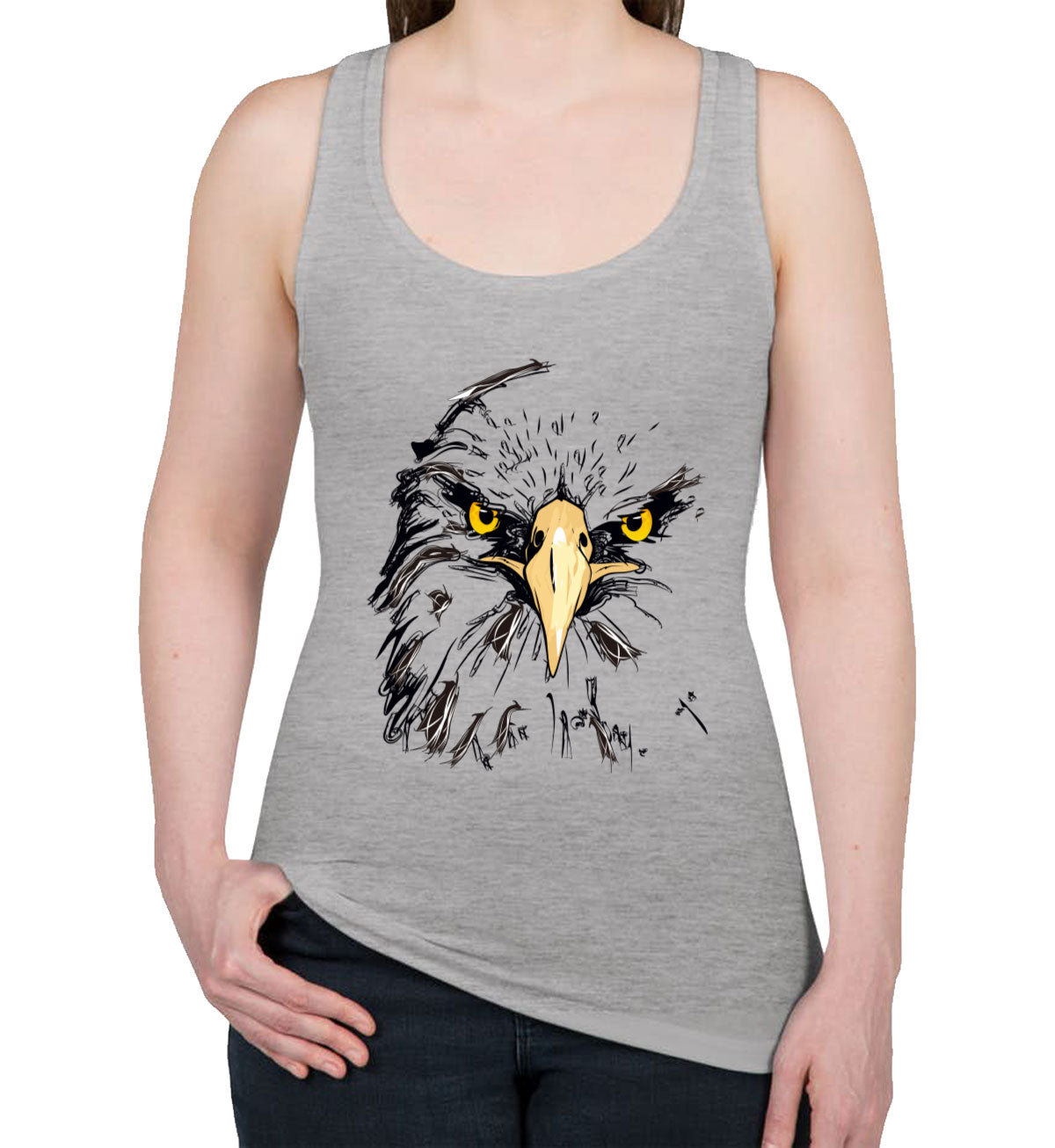 American Bald Eagle Patriotic Women's Racerback Tank Top