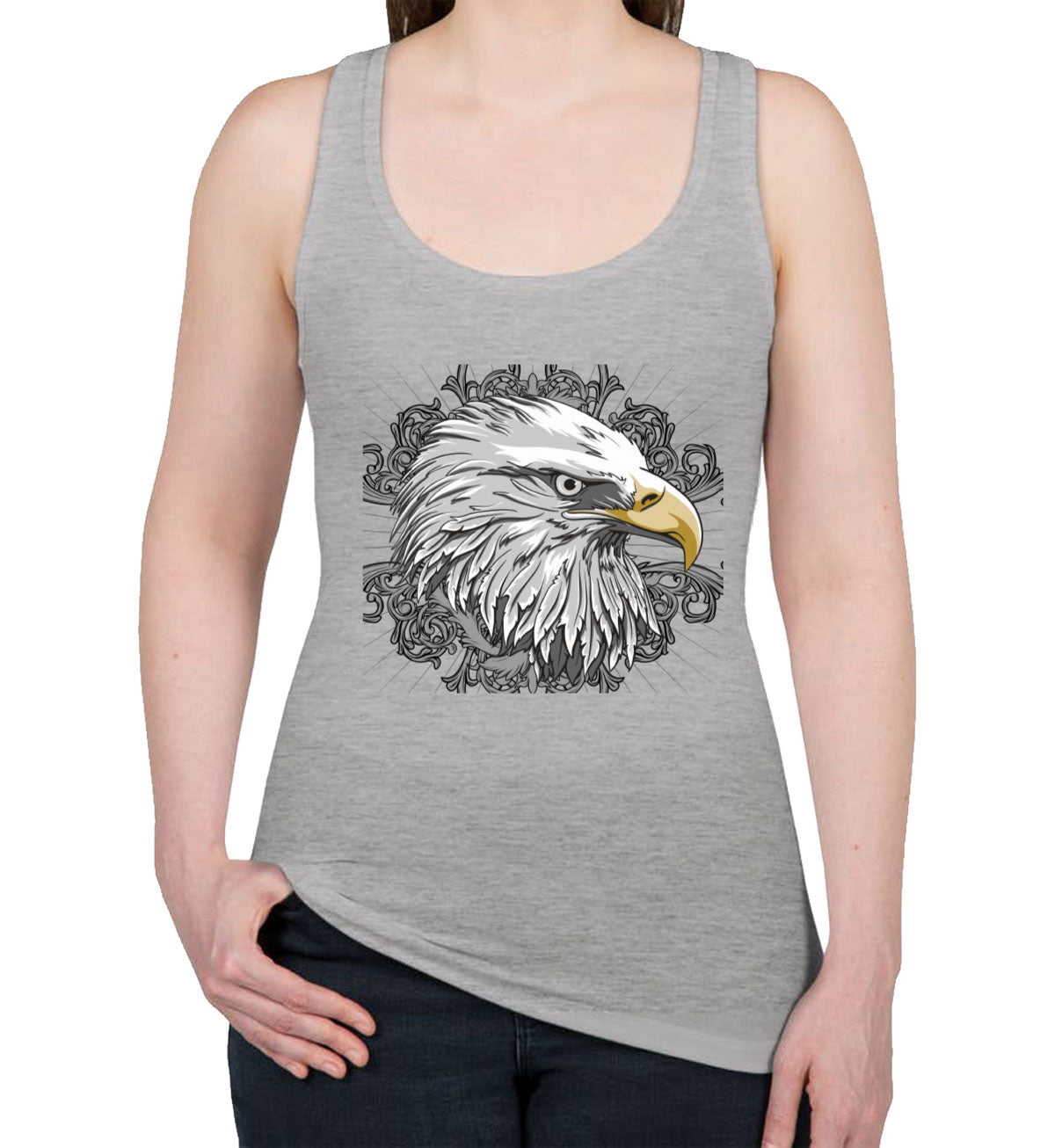 American Bald Eagle Patriotic Women's Racerback Tank Top