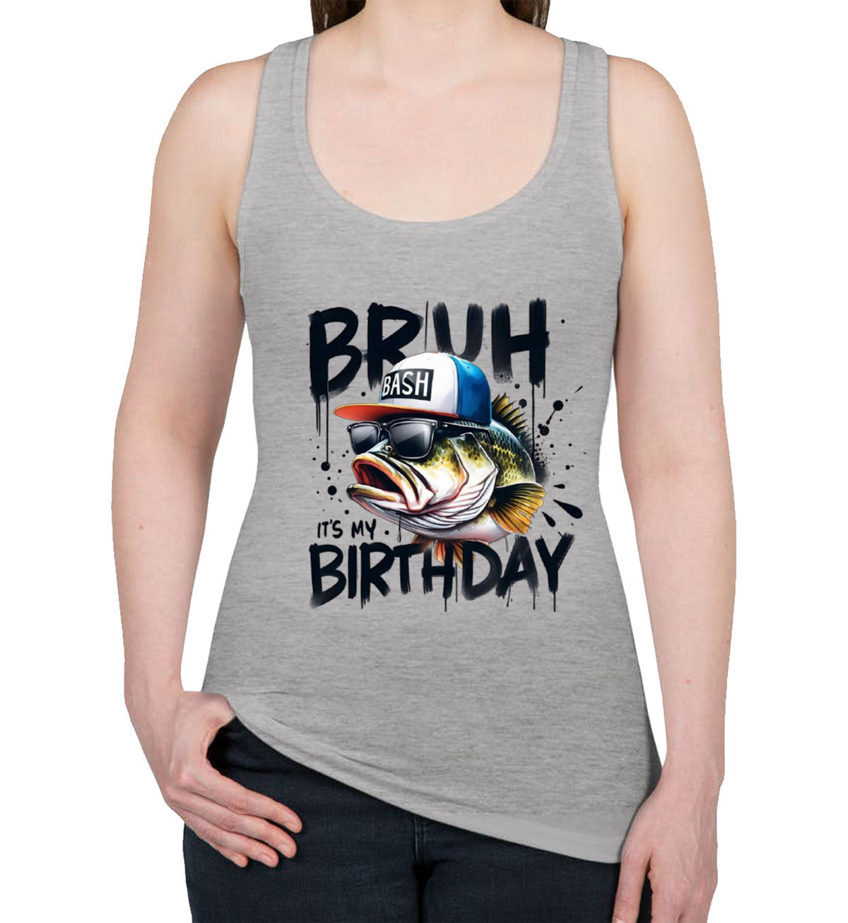 Birthday Bass It's My Birthday Women's Racerback Tank Top