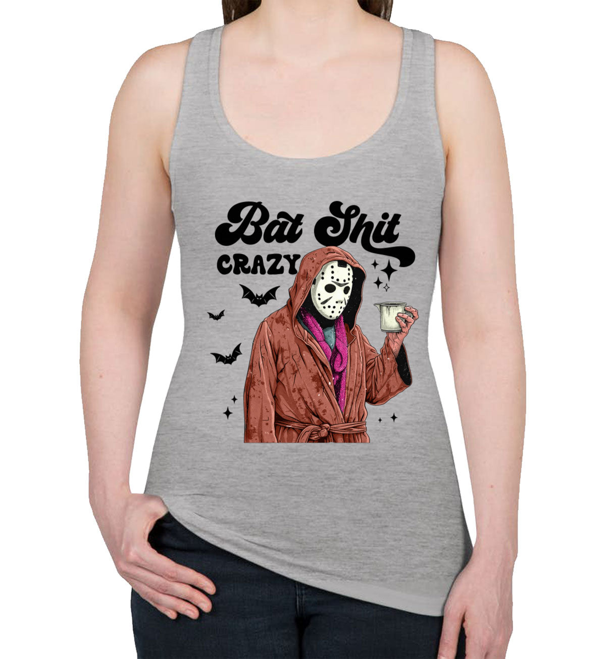 Bat Shit Crazy Jason Halloween Women's Racerback Tank Top