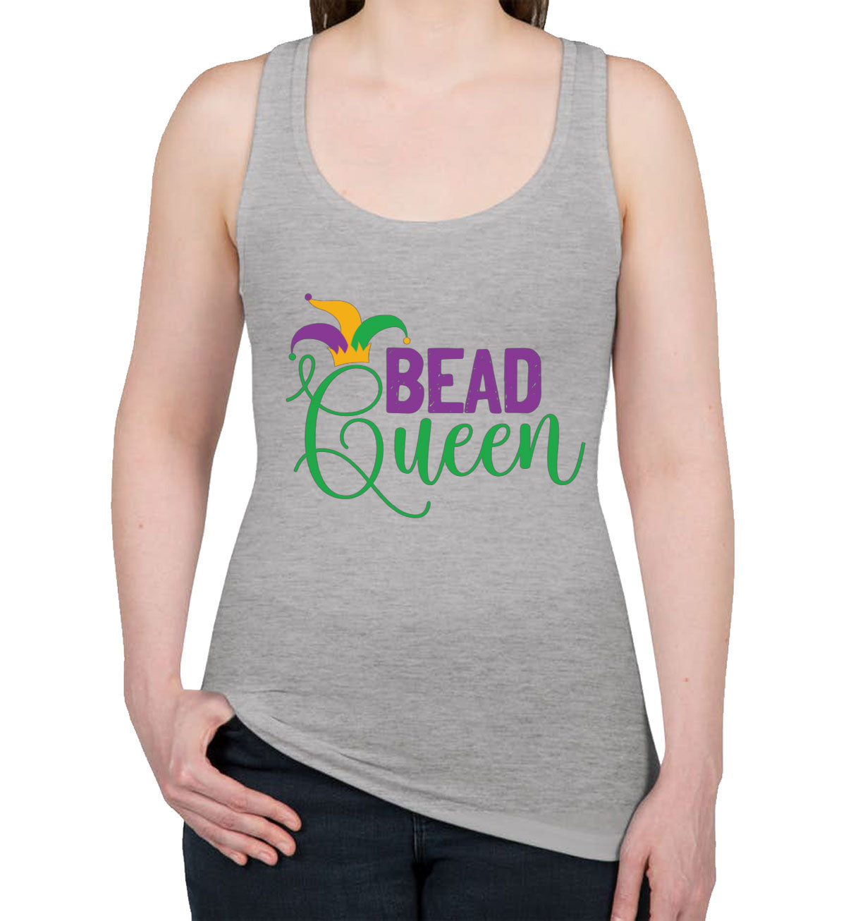 Bead Queen Mardi Gras Women's Racerback Tank Top