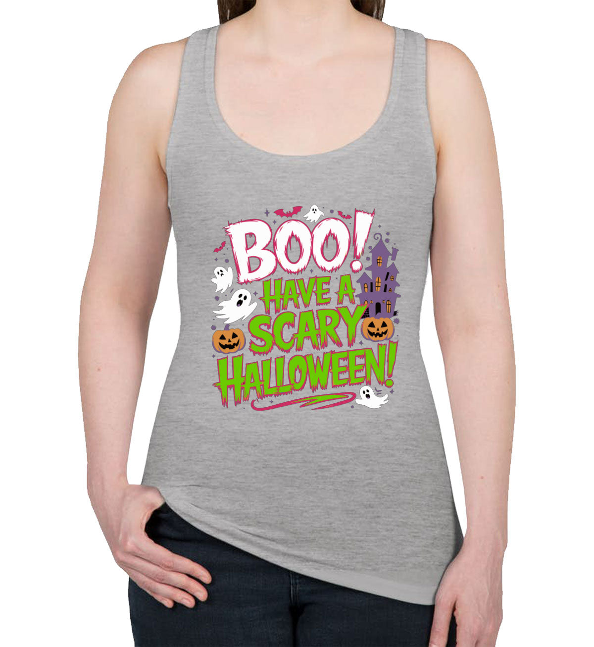 Boo Have A Scary Halloween Women's Racerback Tank Top