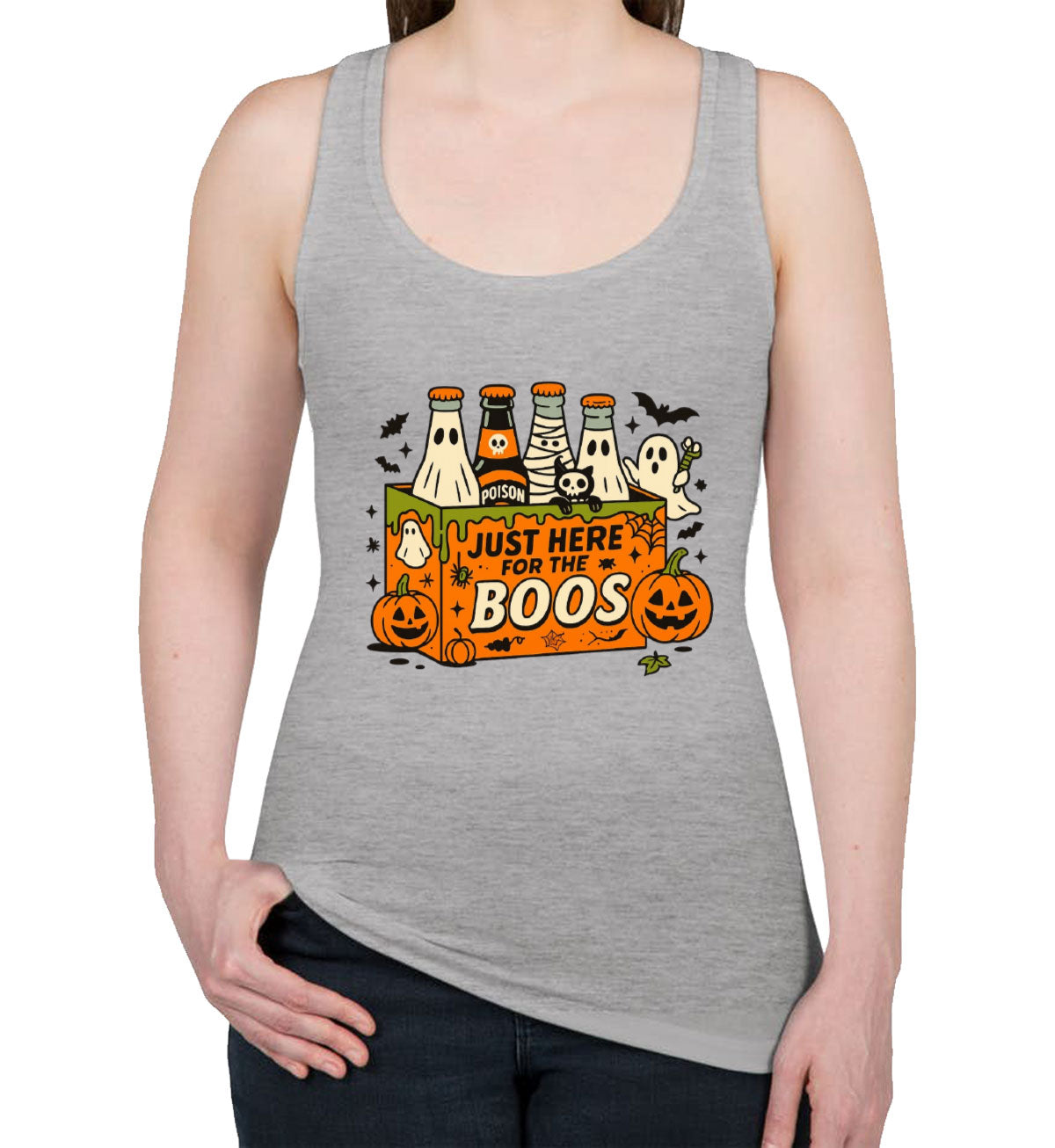 Just Here For The Boos Halloween Women's Racerback Tank Top