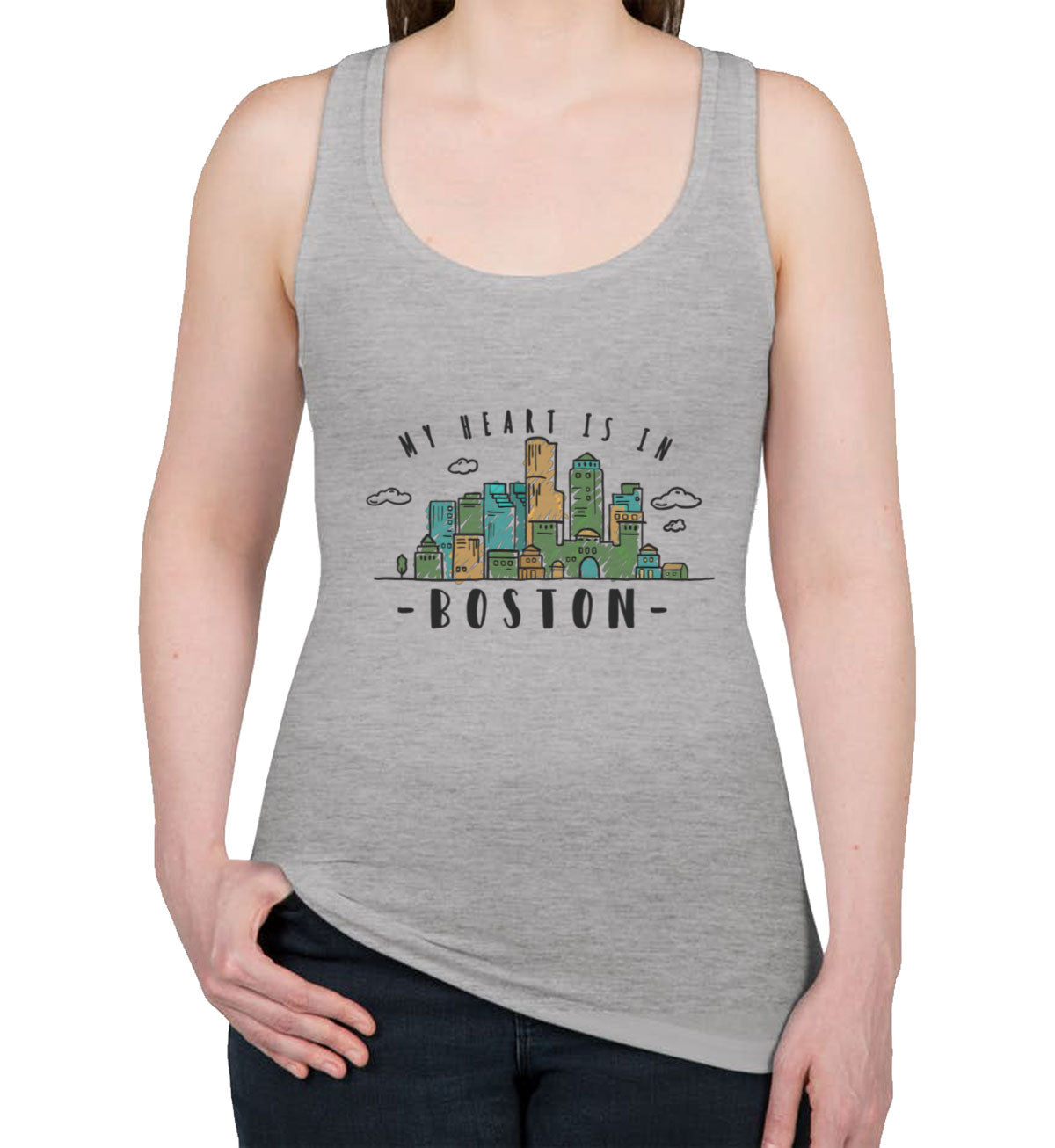 Boston Skyline Women's Racerback Tank Top