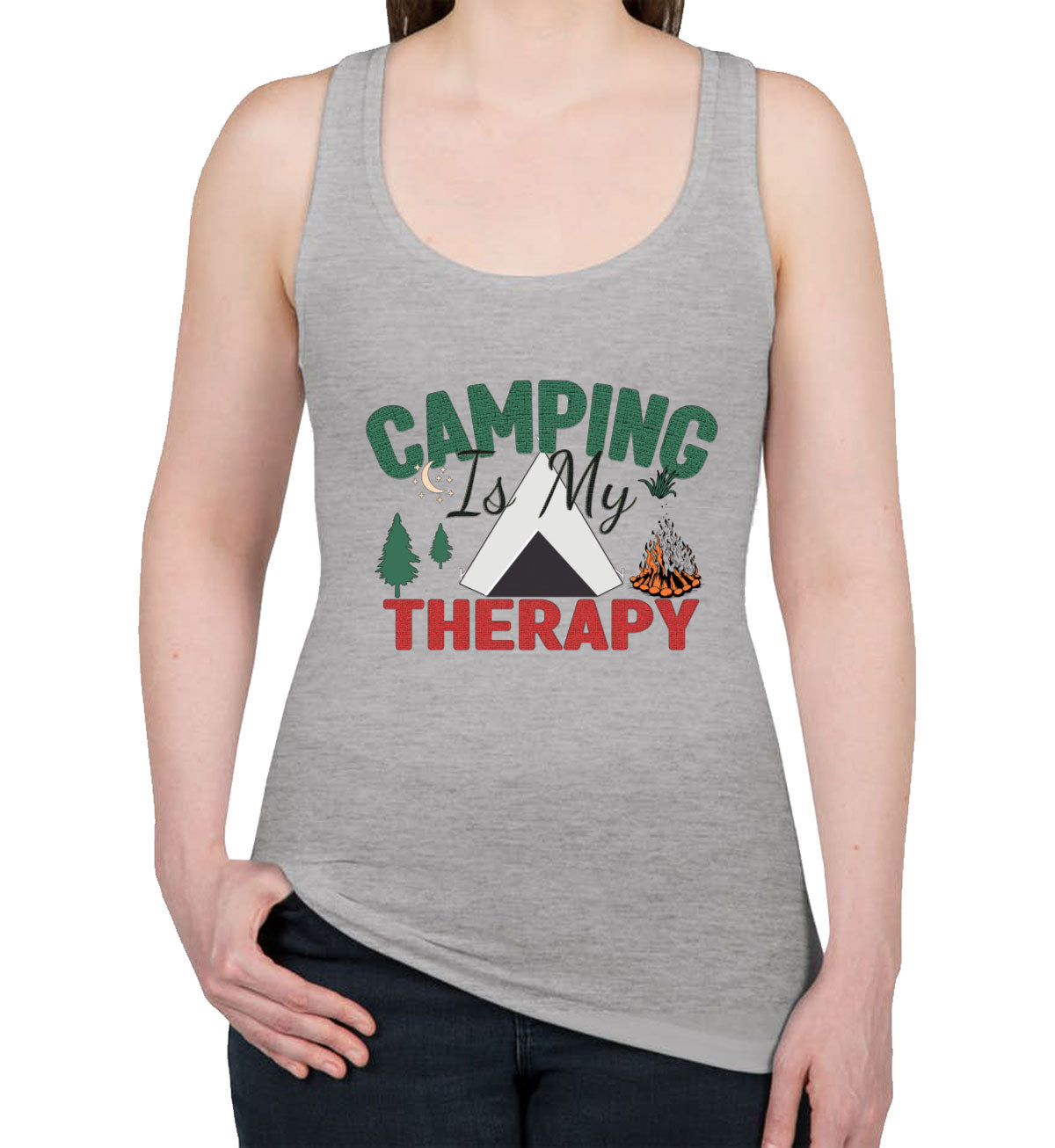 Camping Is My Therapy Women's Racerback Tank Top