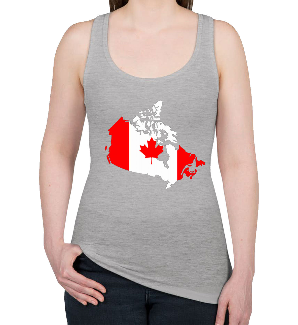 Canada Map Canada Flag Women's Racerback Tank Top