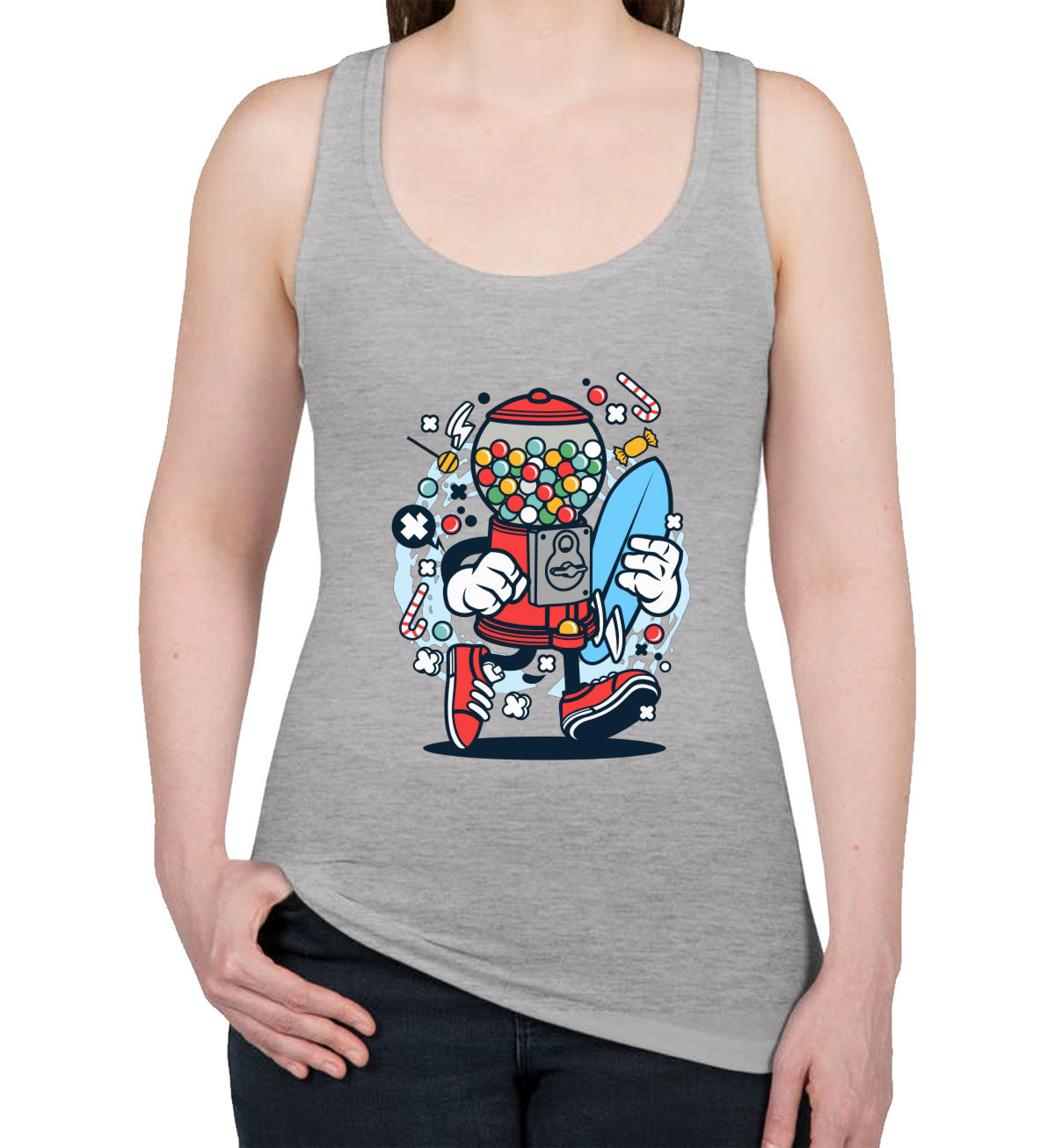 Candy Machine Surfer Women's Racerback Tank Top